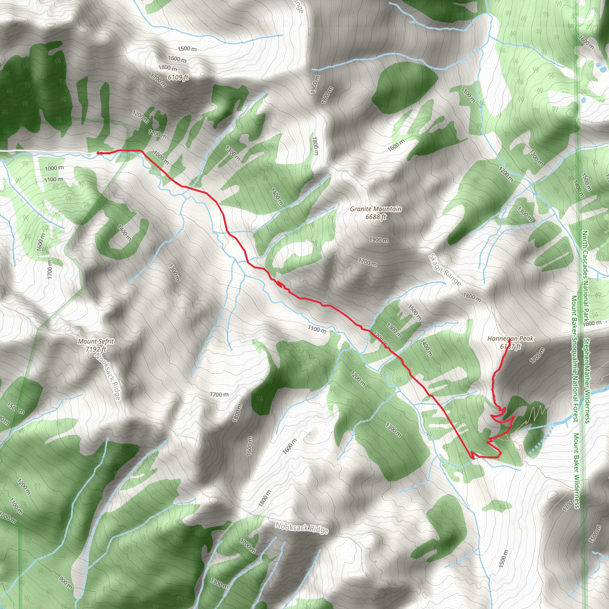 Hannegan Peak Trail mobile static map