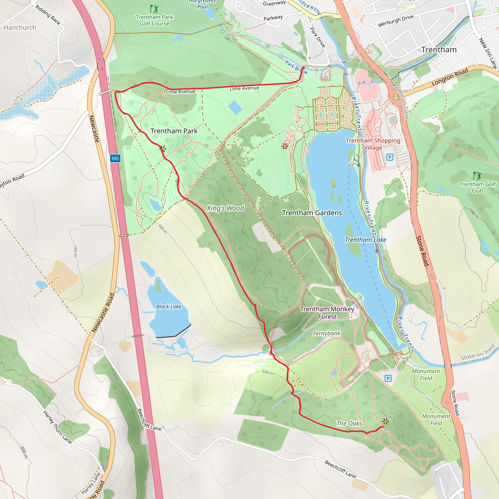 King's Wood and The Oaks mobile static map