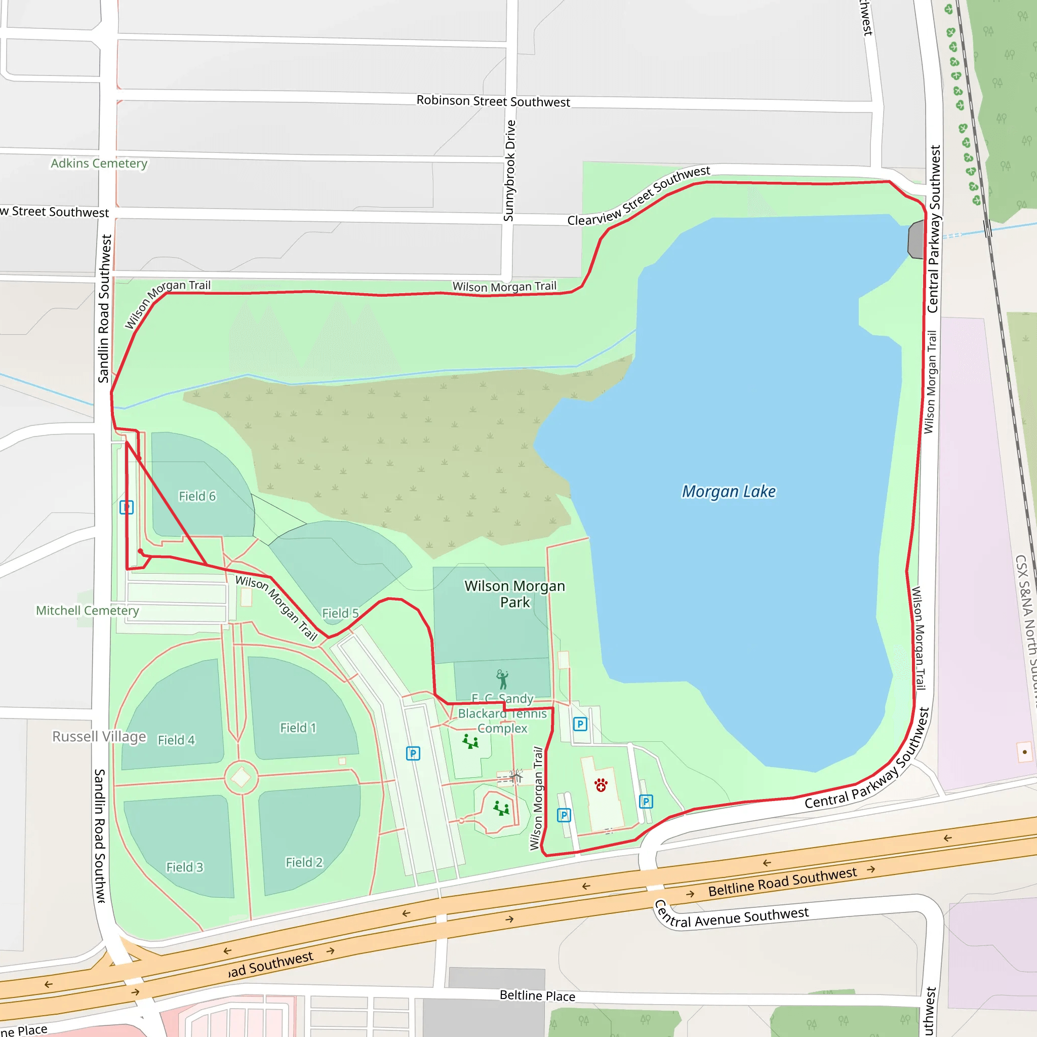 Morgan Lake Loop mobile static map