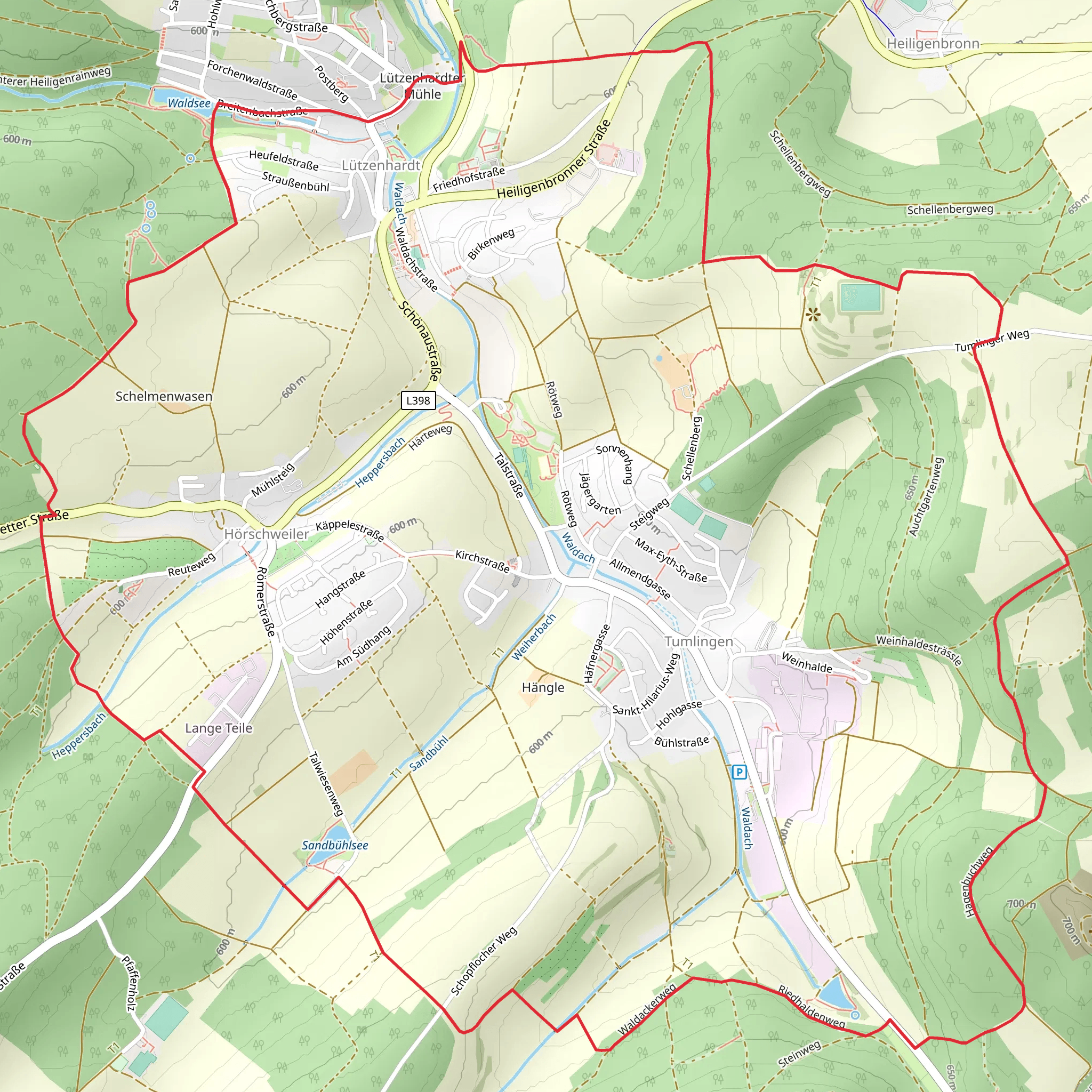 Waldachtaler Heimatweg and Oberes Waldachtal mobile static map