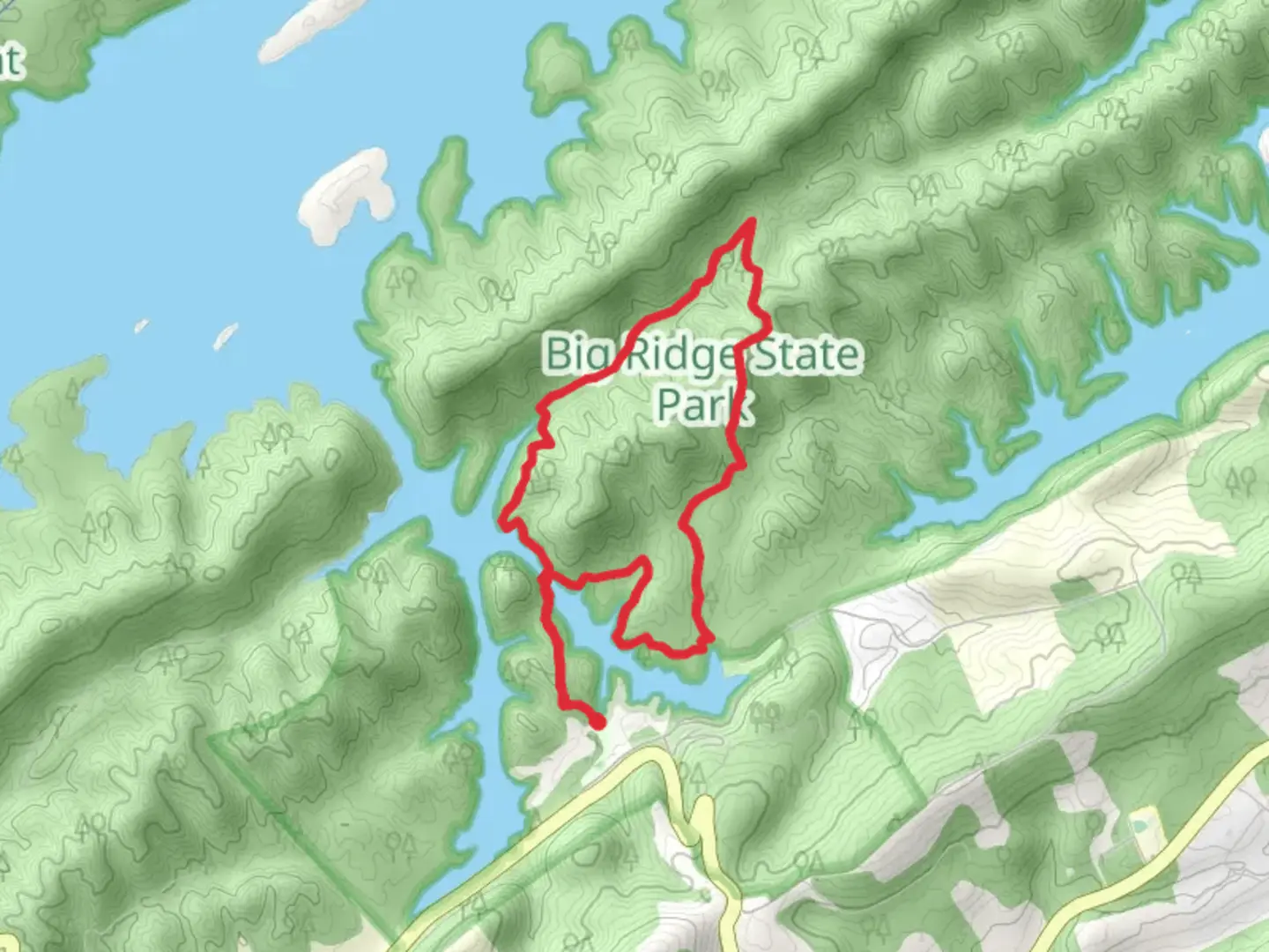 An image depicting the trail Big Ridge Lake Loop and its surrounding area.