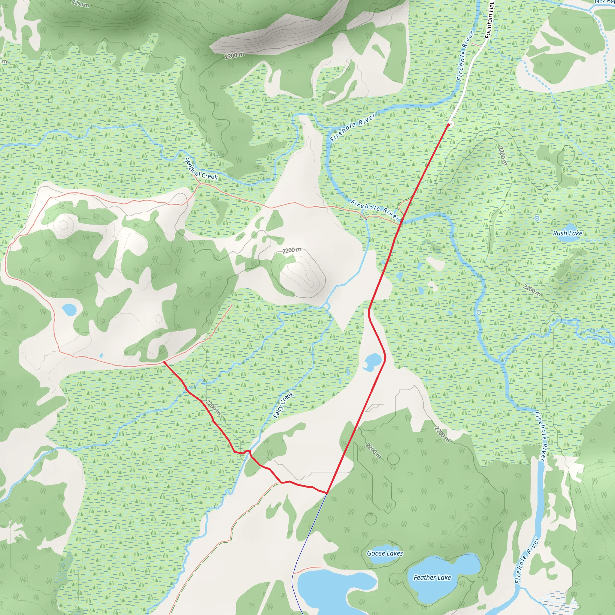 Imperial Meadows via Fairy Falls Trail mobile static map