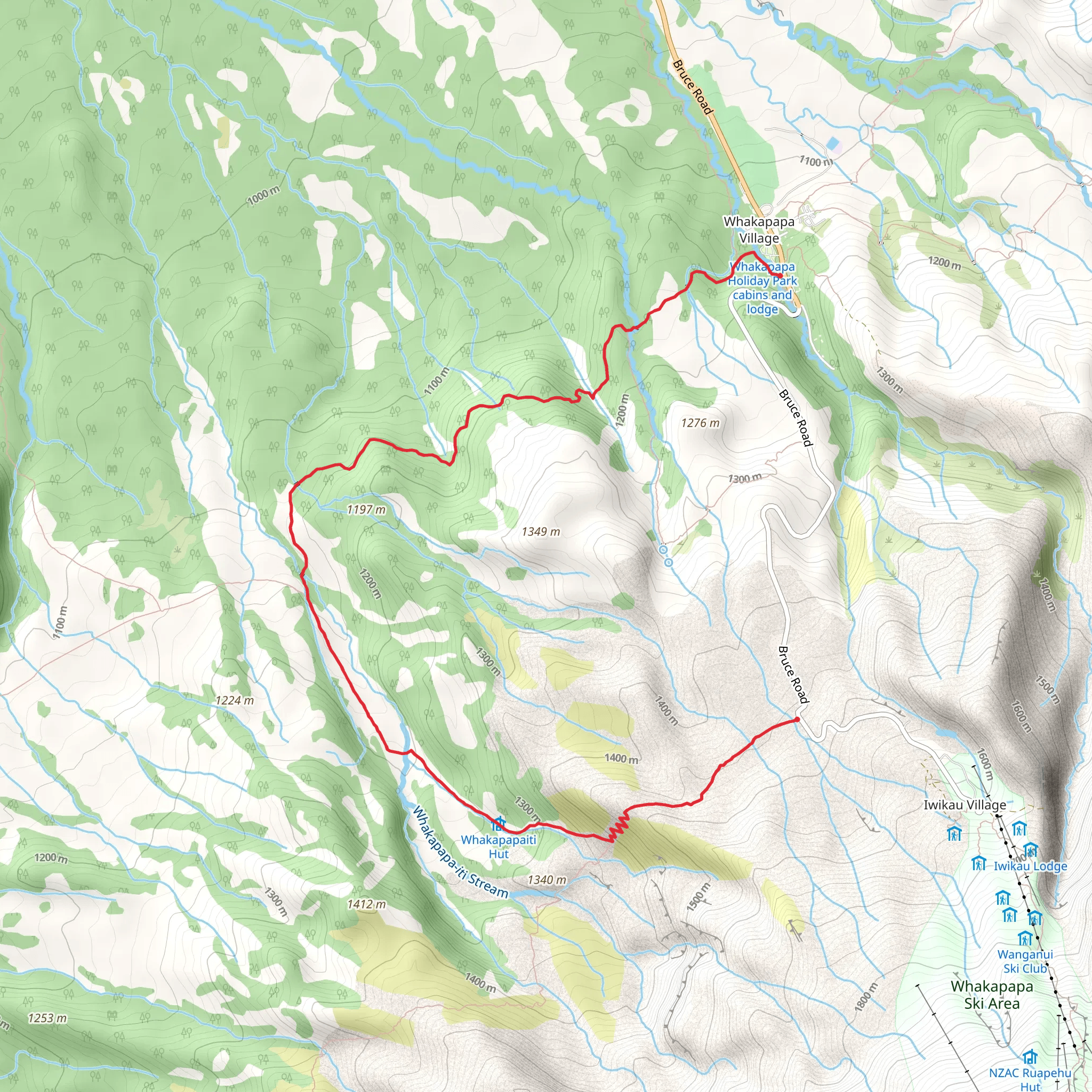 Whakapapaiti Valley Track mobile static map