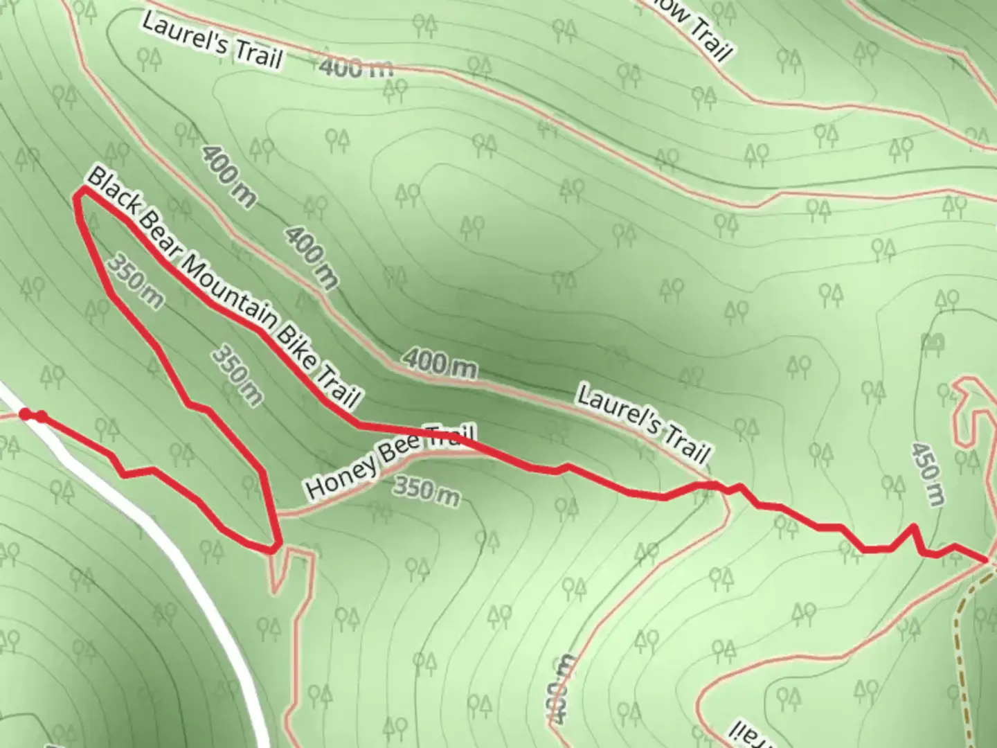 An image depicting the trail Black Bear Mountain Trail and its surrounding area.