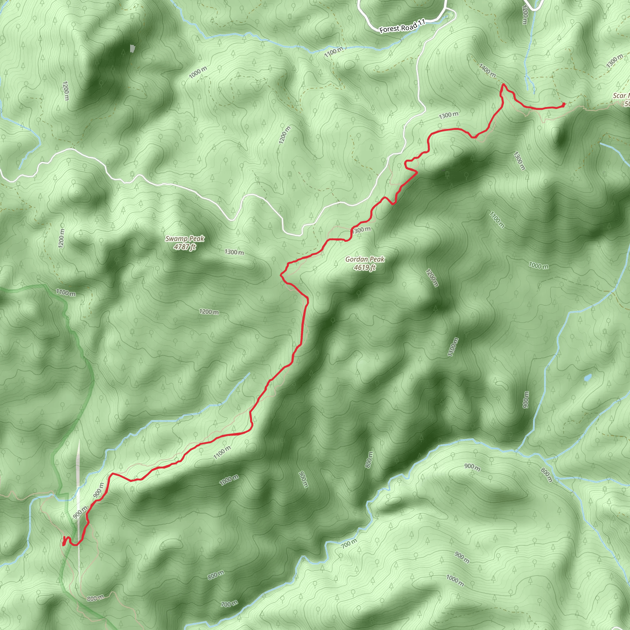 Gordan Peak Trail mobile static map