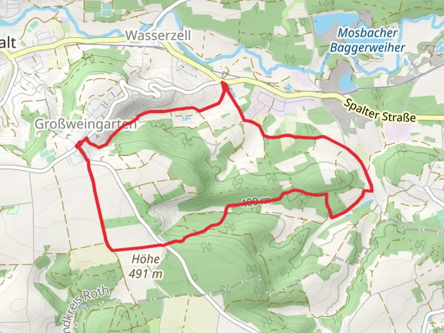 An image depicting the trail Spalt IVV and its surrounding area.