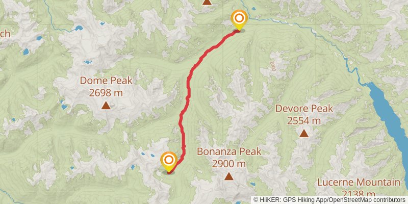 Pacific Crest Trail - Washington stage 42 Map