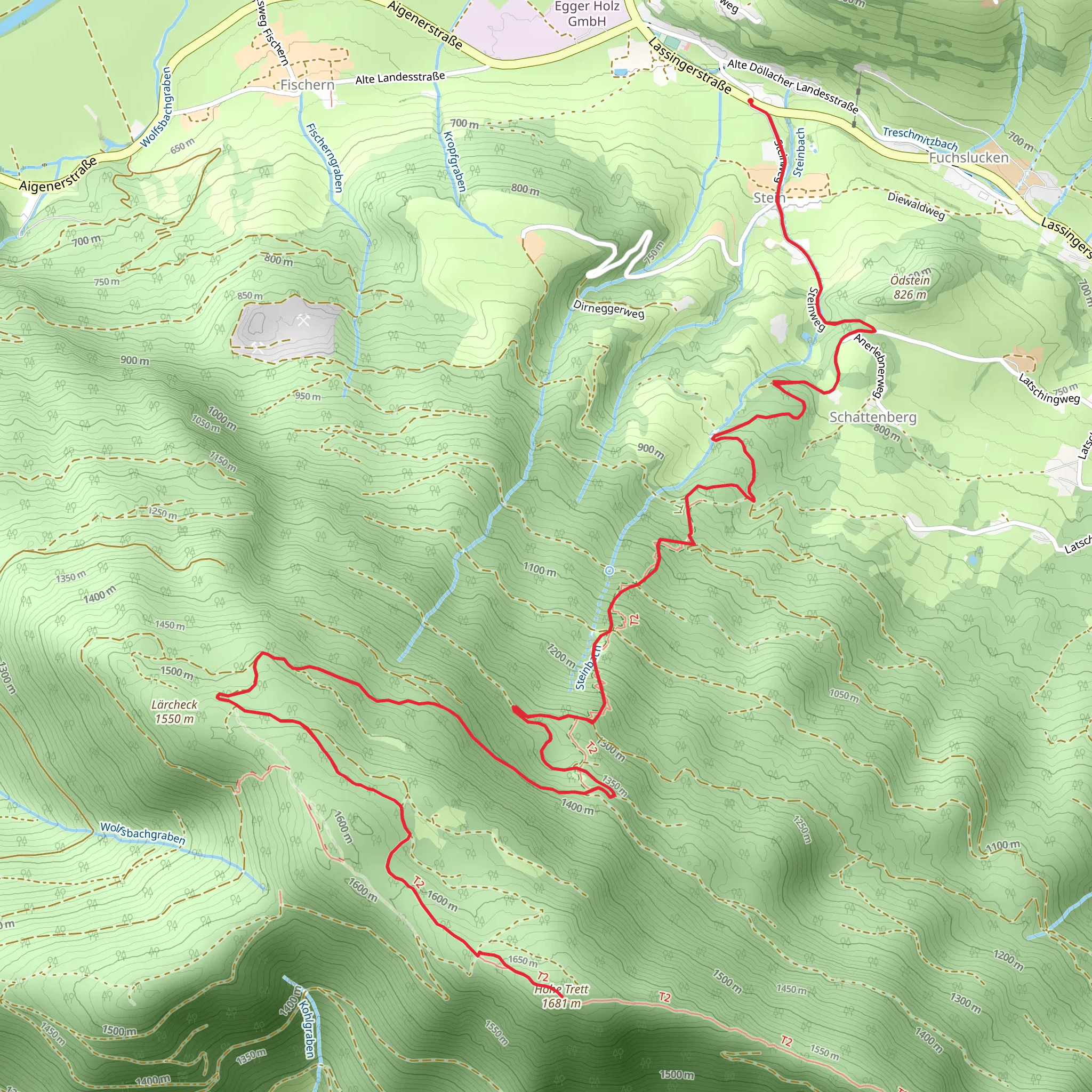 Hohe Trett - Stein mobile static map