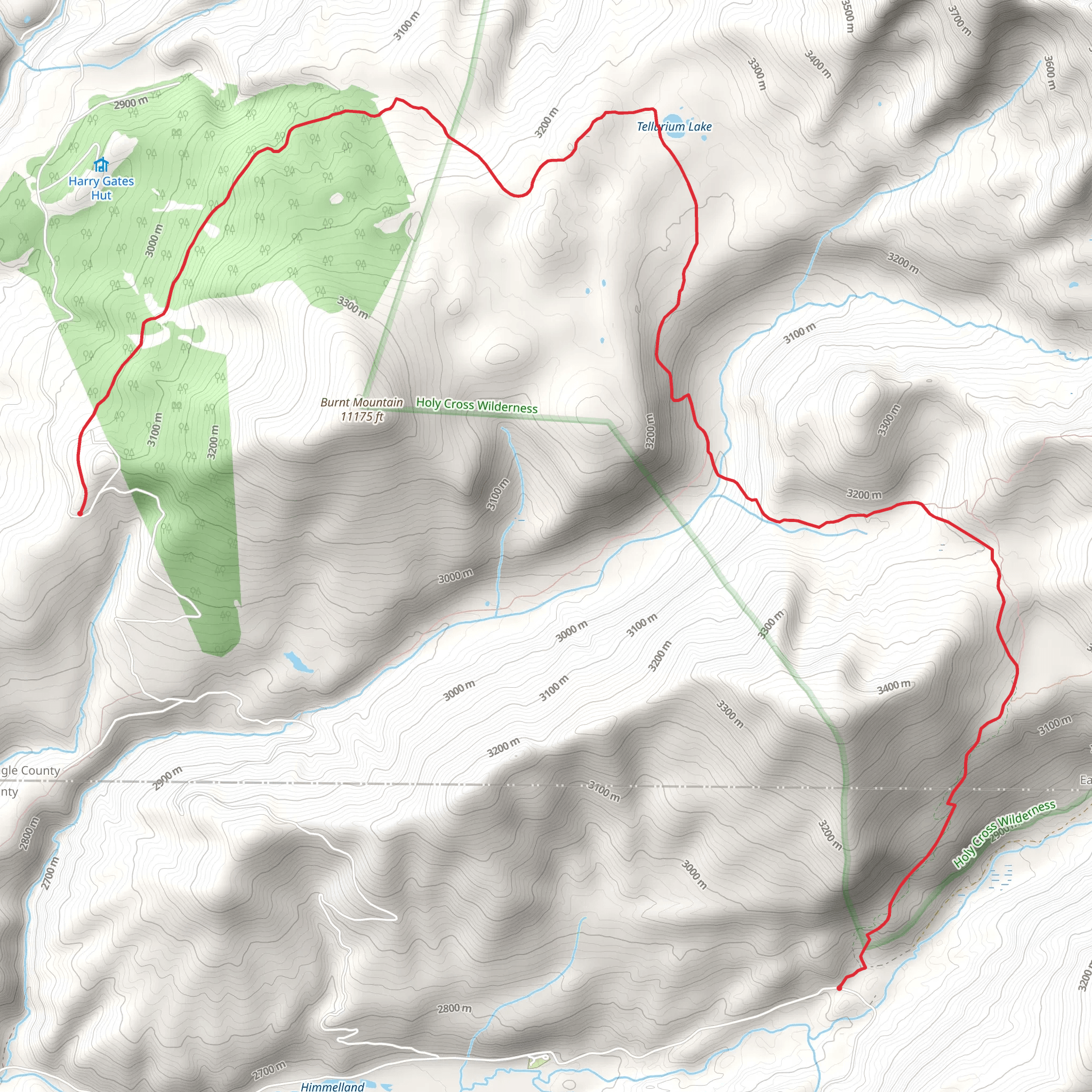 Tellurium Lake from North Fork Road mobile static map