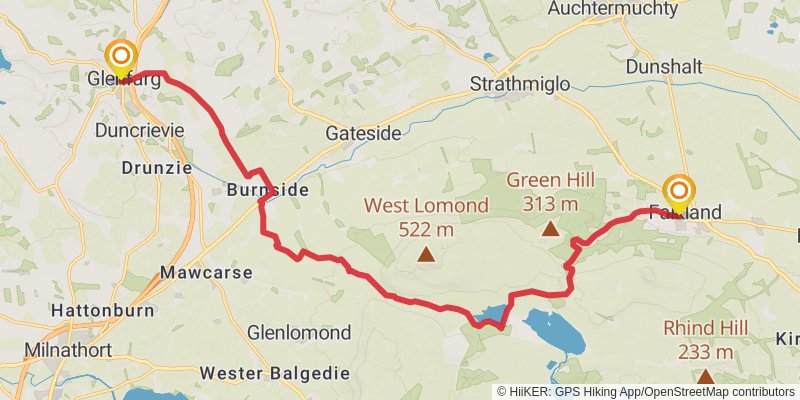 Mary Queen of Scots Way stage 8 Map