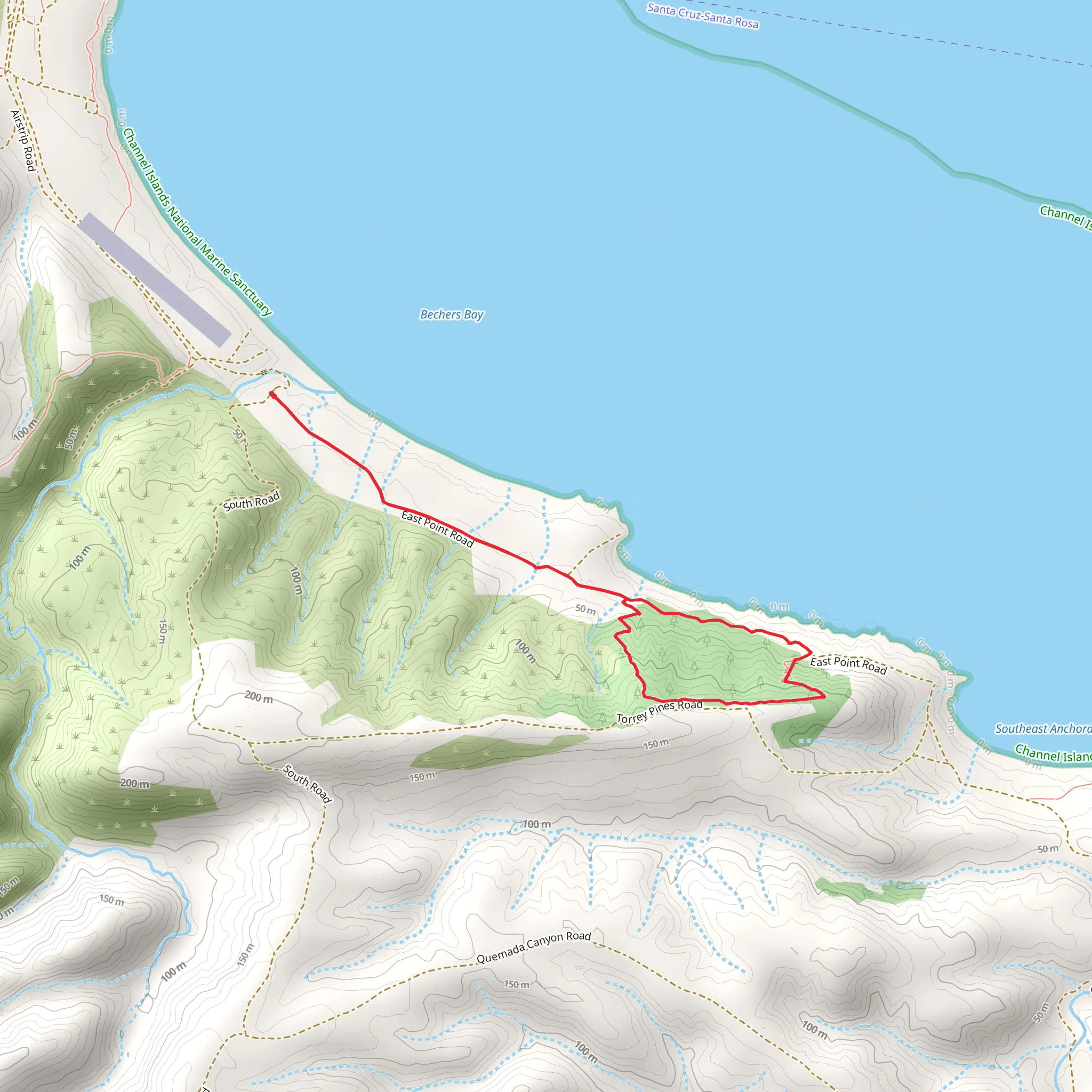 Torrey Pines via East Point Trail mobile static map