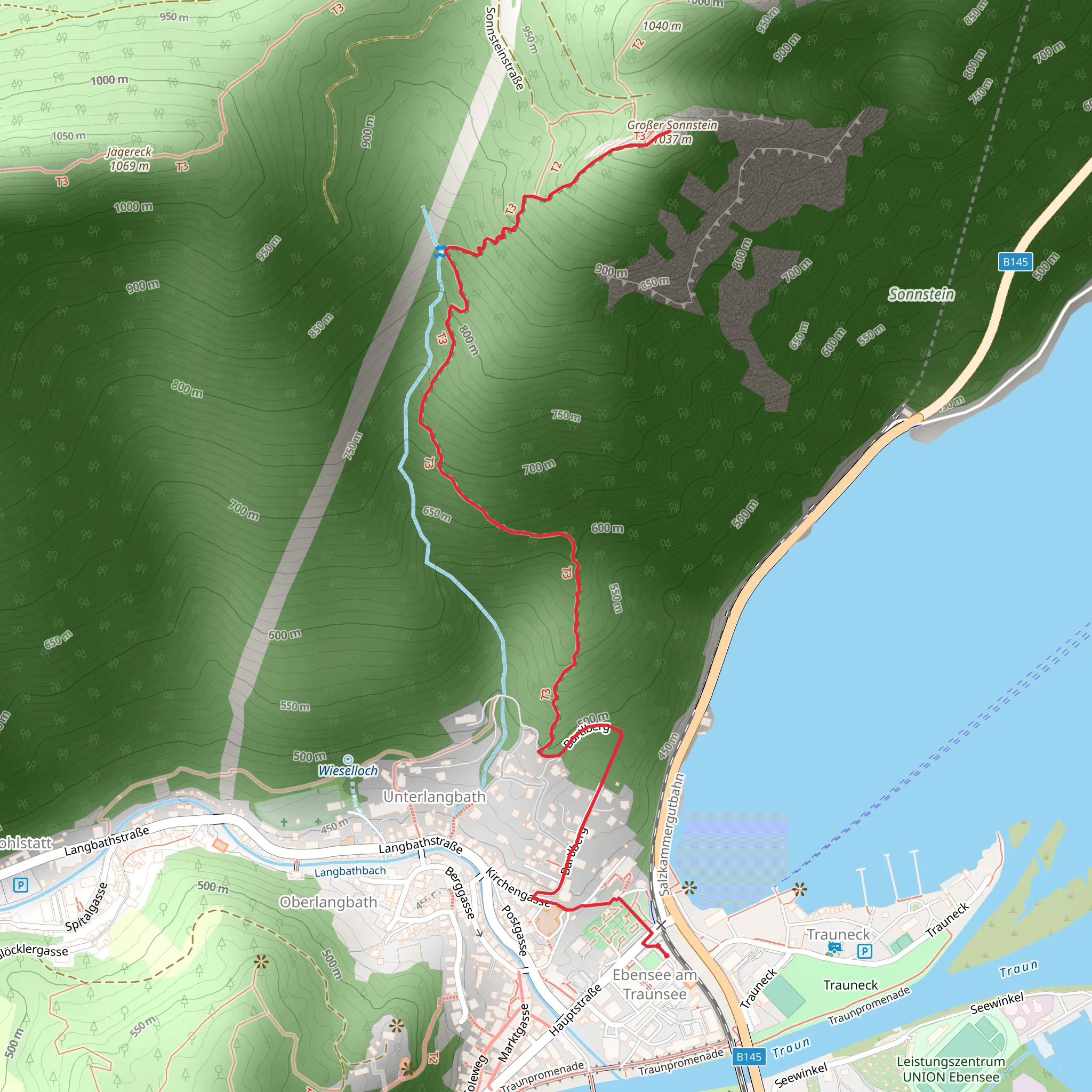 Big Sonnstein in Ebensee mobile static map