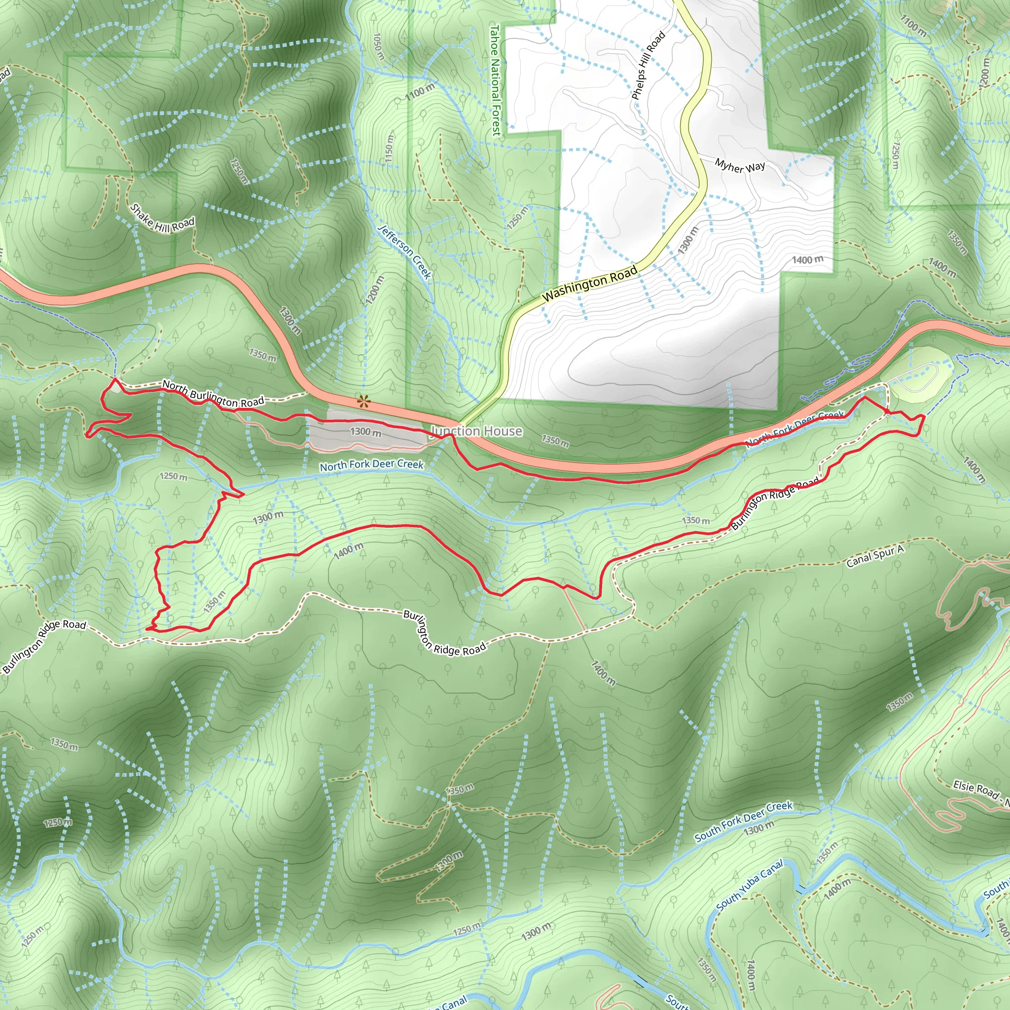 Pioneer Trail and Burlington Ridge Loop mobile static map