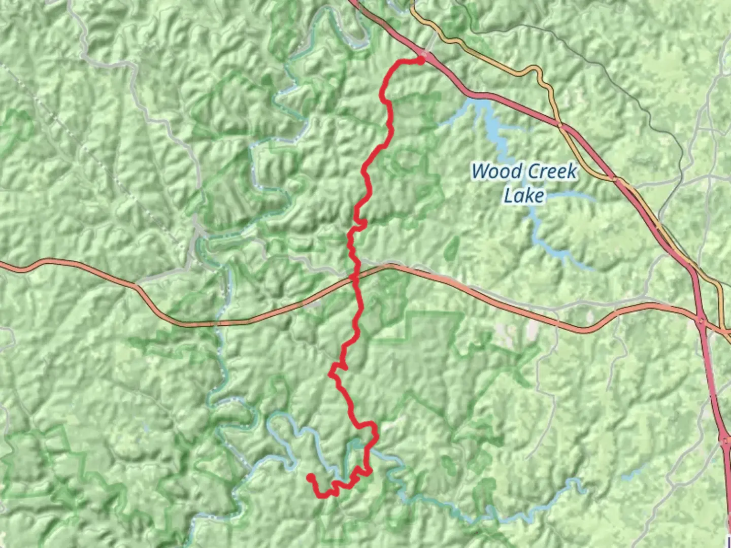 An image depicting the trail Sheltowee Trace - Hawk Creek Section and its surrounding area.