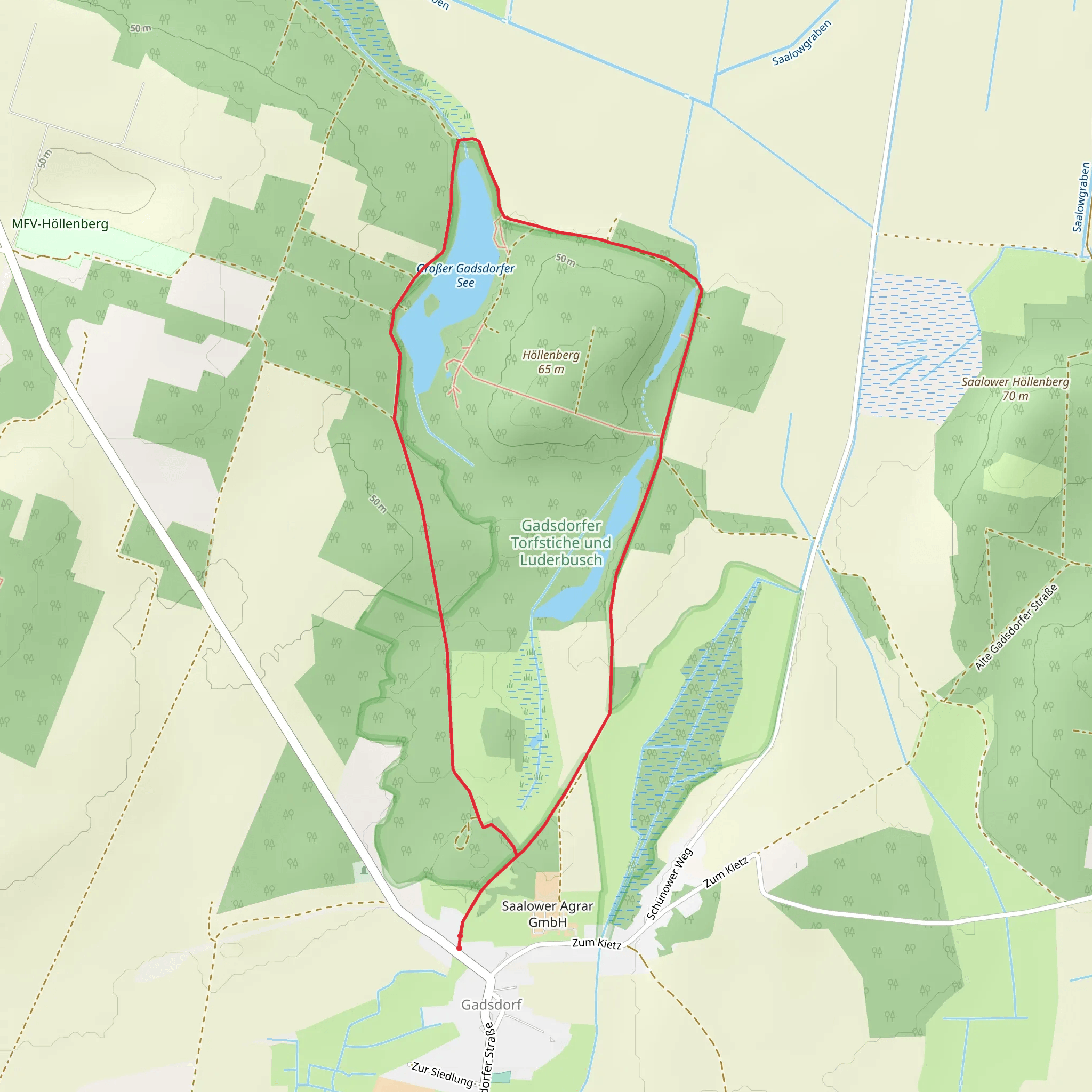 Fontaneweg and 5 Kirchen Rundweg mobile static map