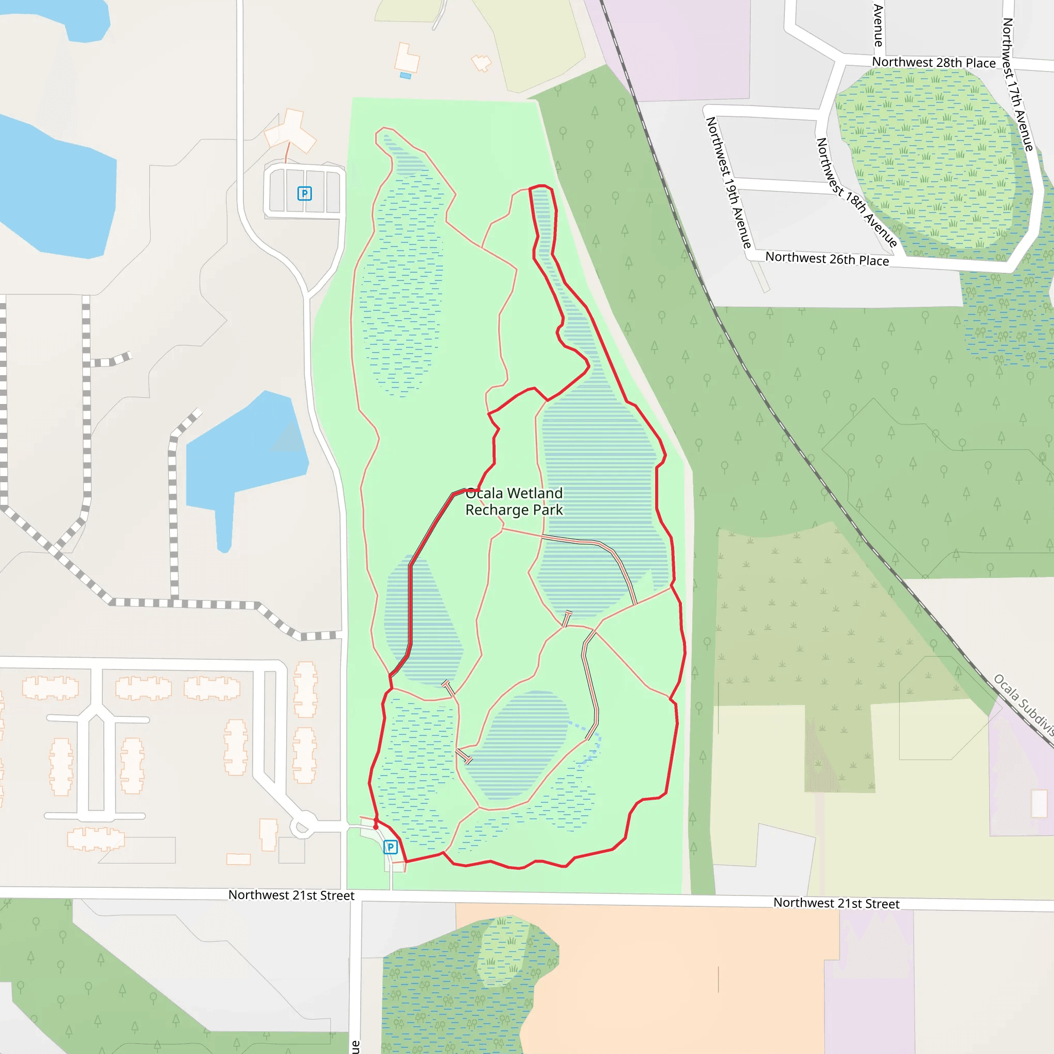 Ocala Wetland Recharge Park Loop mobile static map
