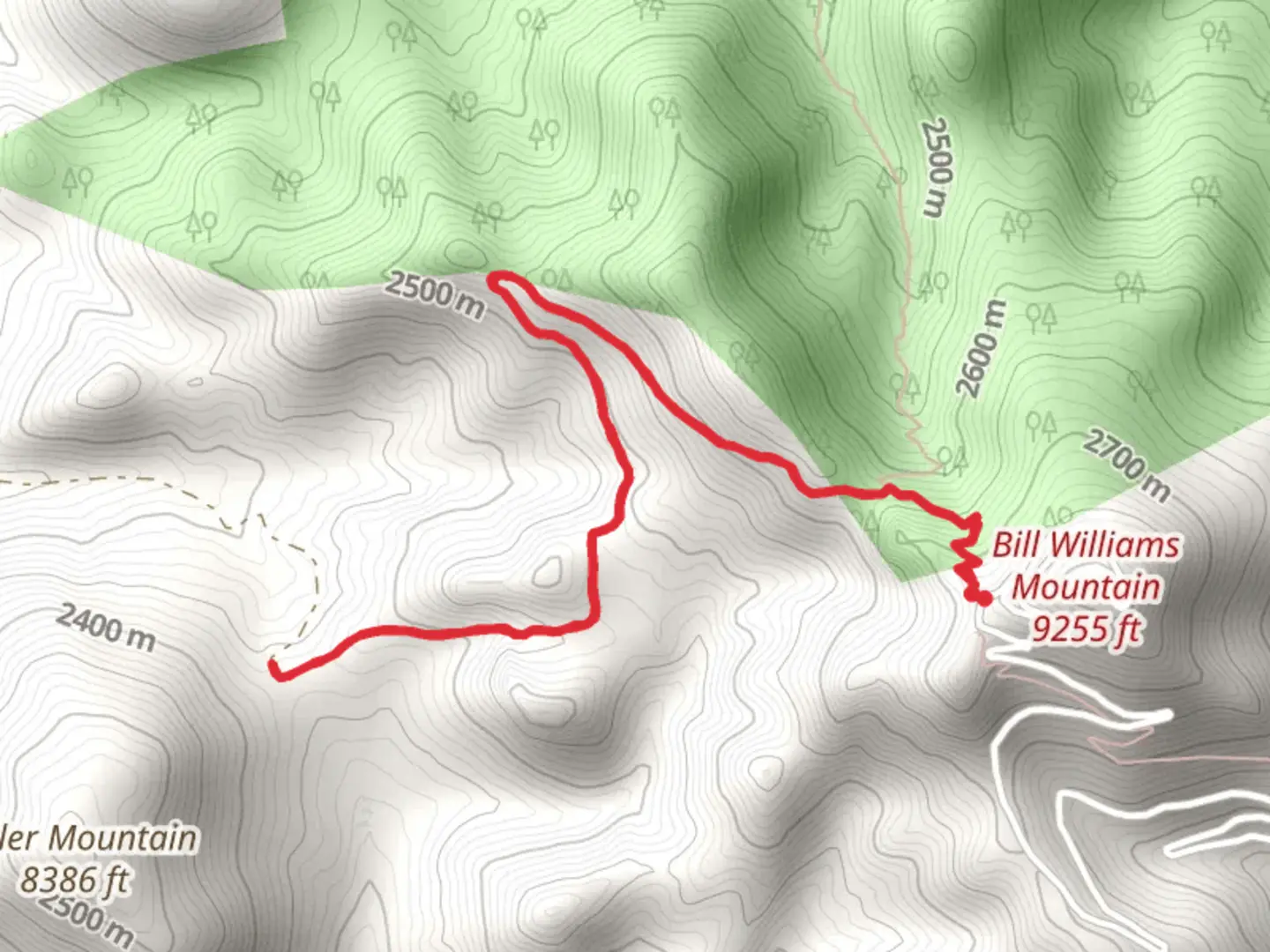 An image depicting the trail Bixler Saddle Trail and its surrounding area.