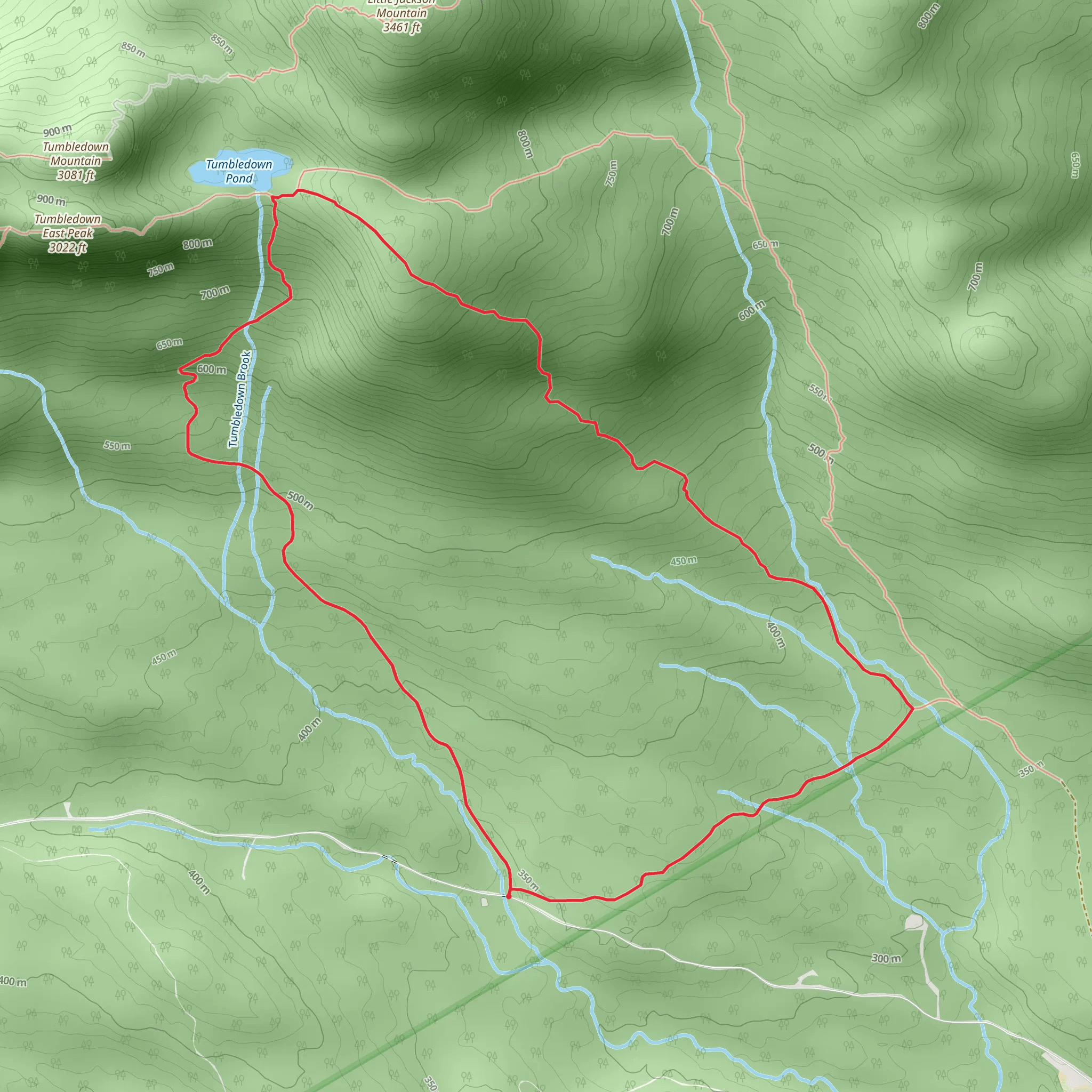 Parker Ridge Trail and Tumbledown Mountain Trail Loop mobile static map