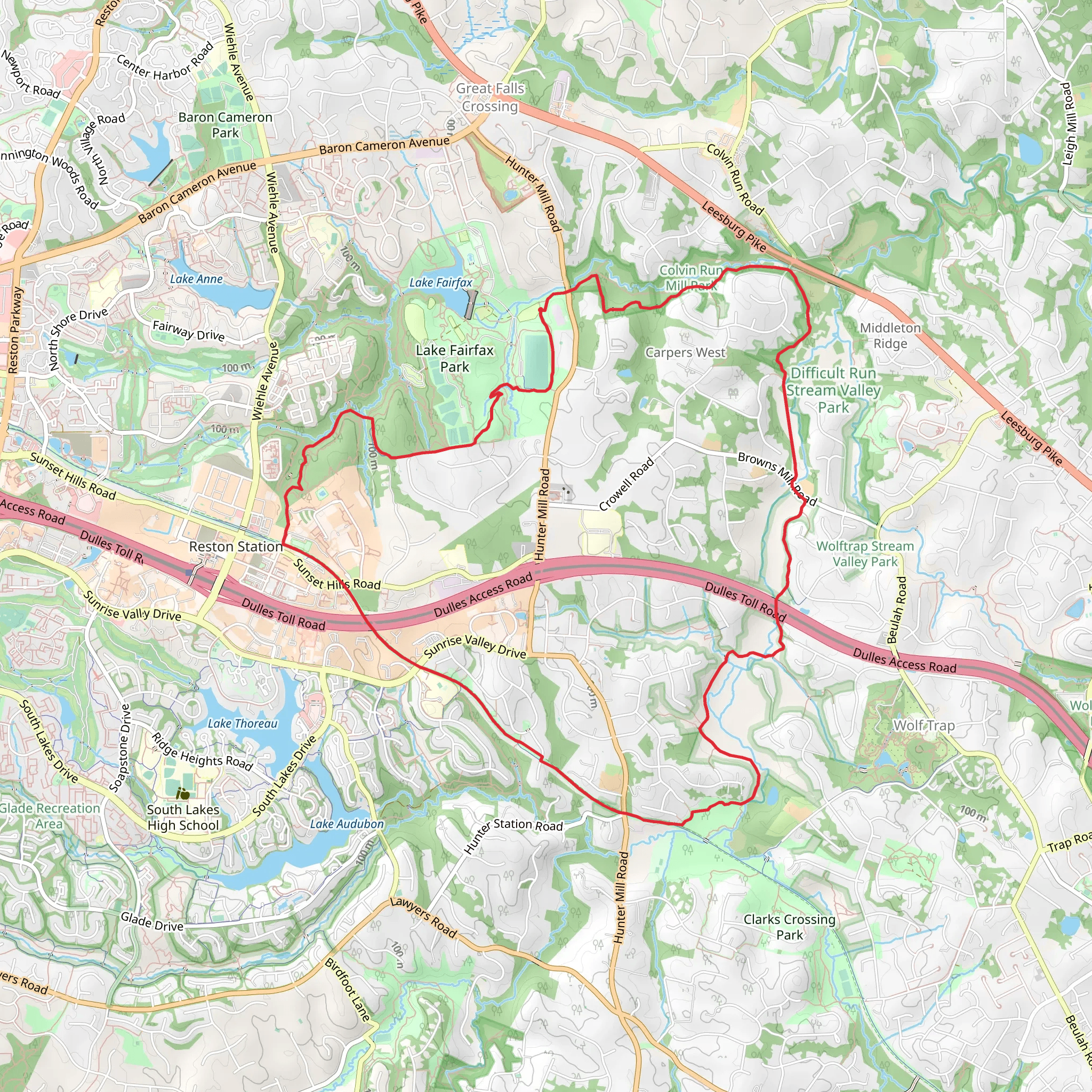 Cross County Trail and Rails to River Trail Loop mobile static map