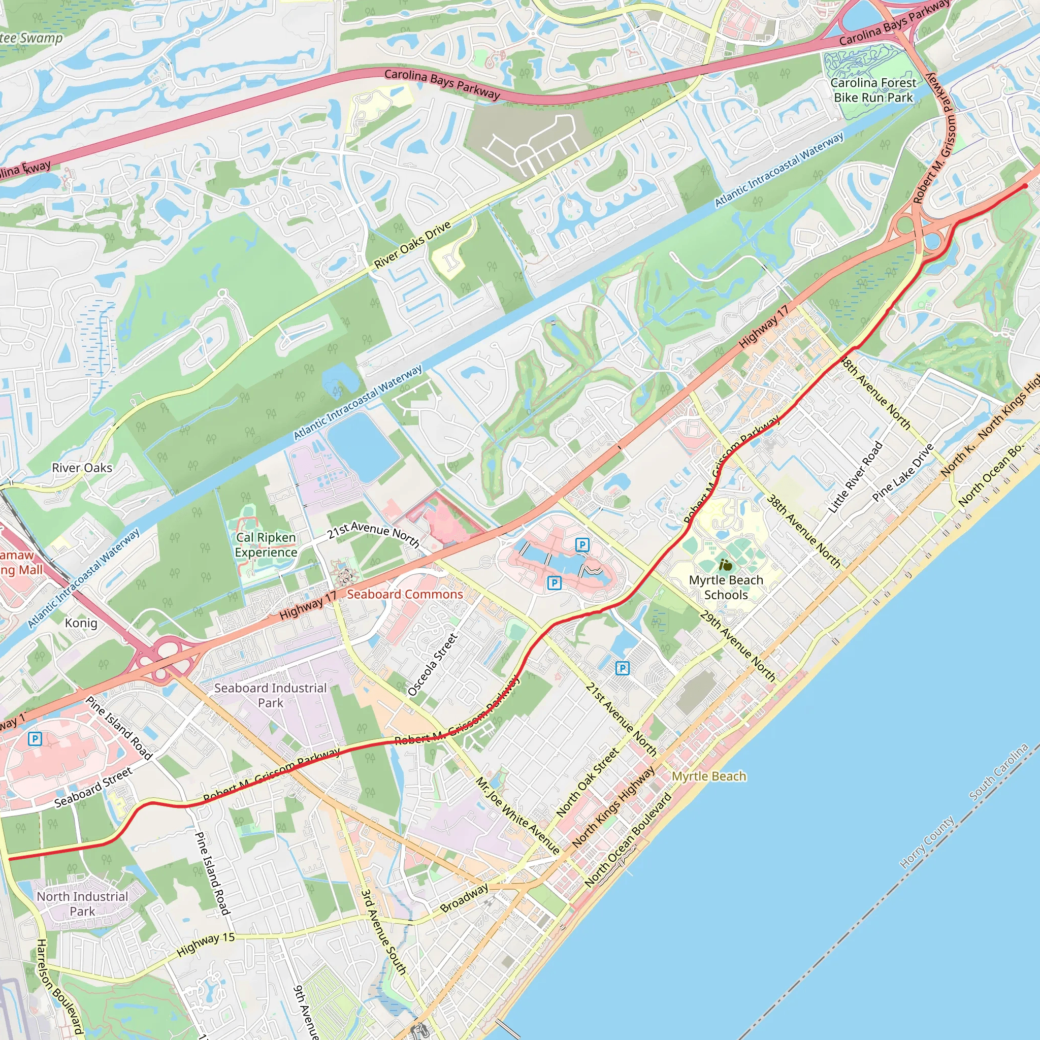 Grissom Parkway Trail mobile static map