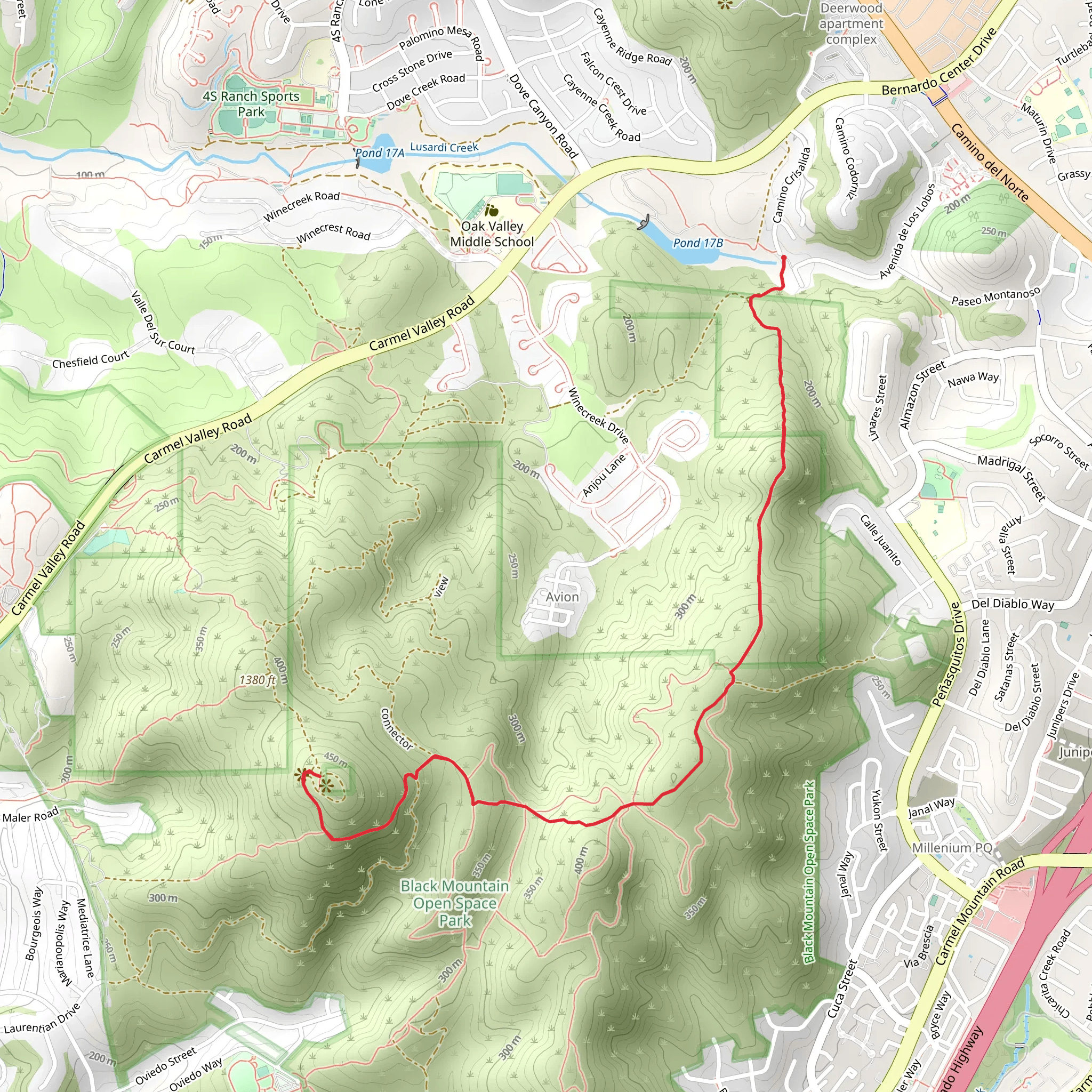 Black Mountain from Pond 17B mobile static map