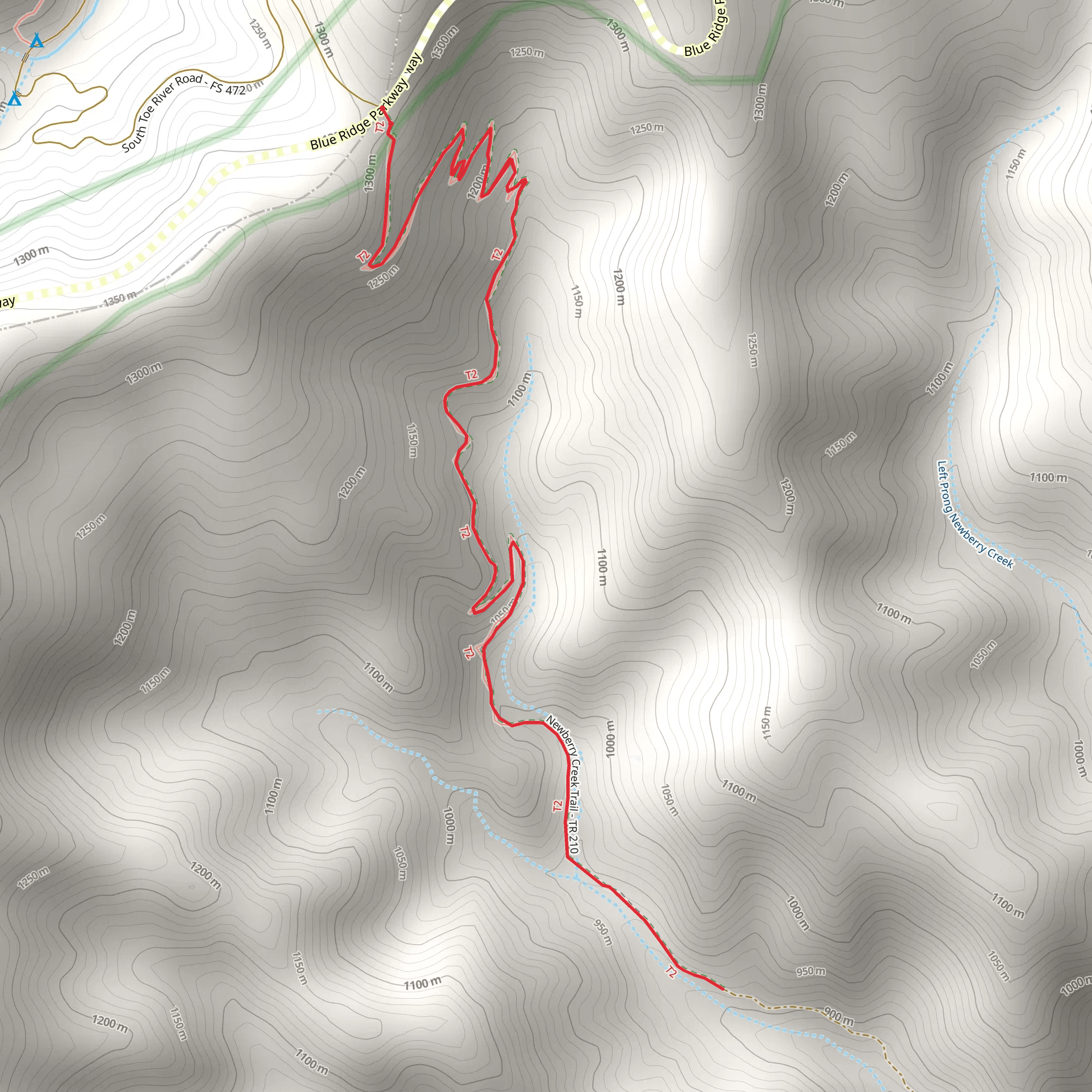 Newberry Creek Trail mobile static map