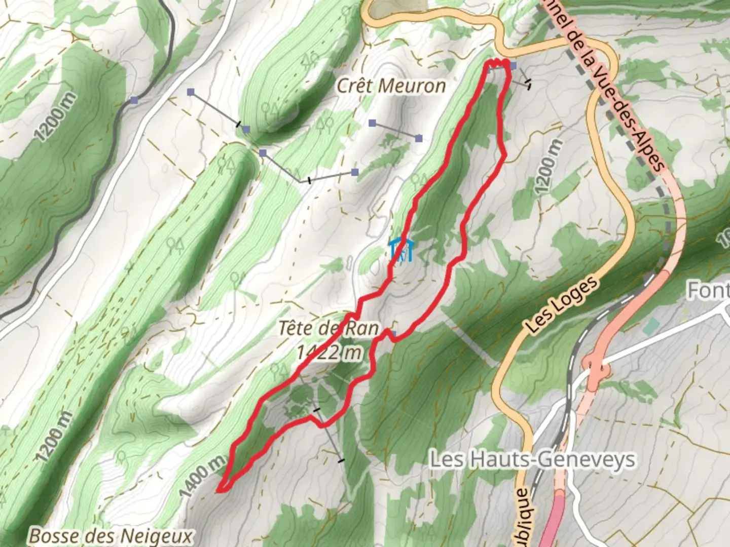 An image depicting the trail Vue des Alpes Loop Trail and its surrounding area.