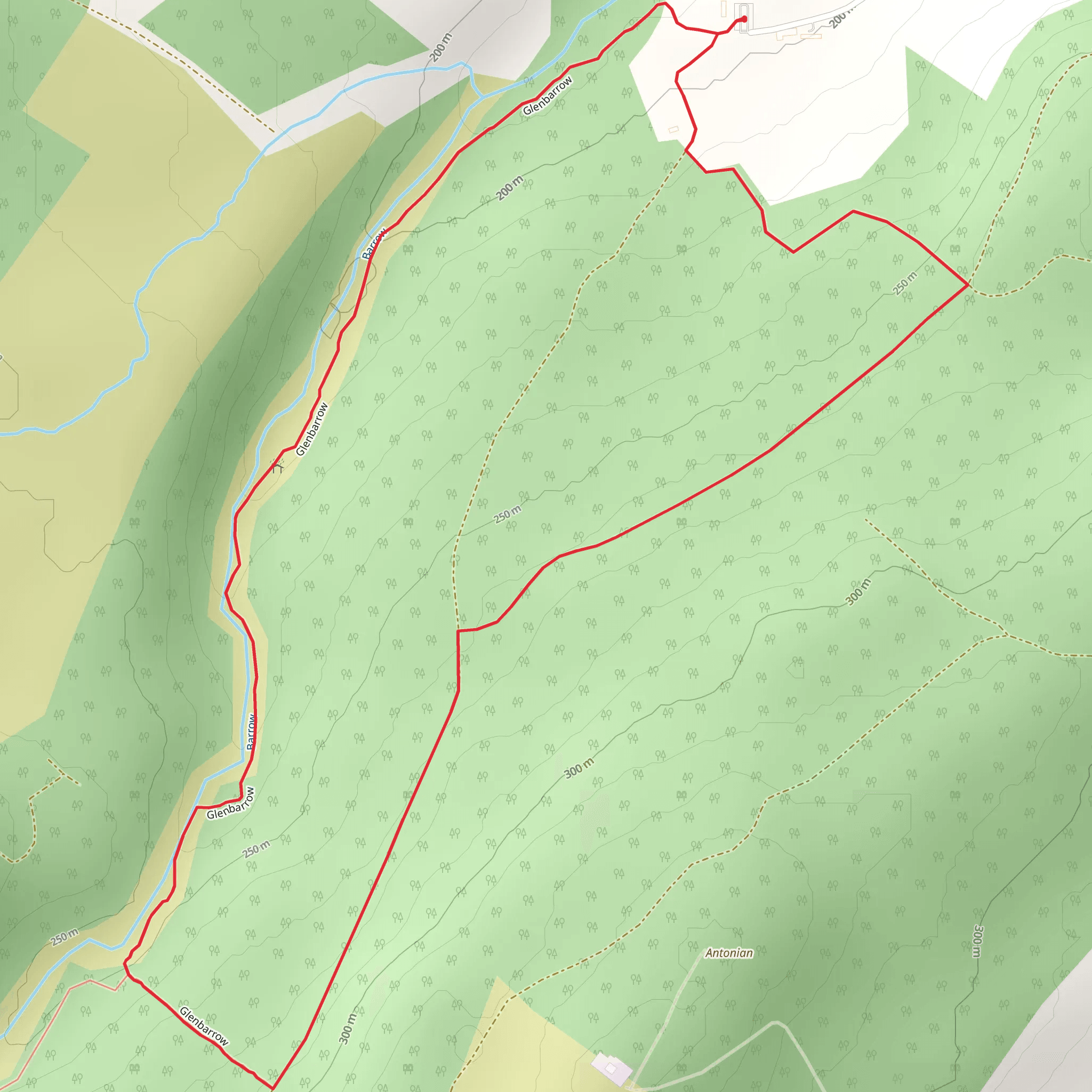 Glenbarrow - Waterfall Loop mobile static map