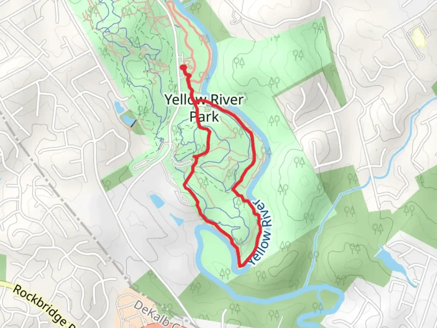An image depicting the trail Equestrian Loop Tail - Yellow River Park and its surrounding area.