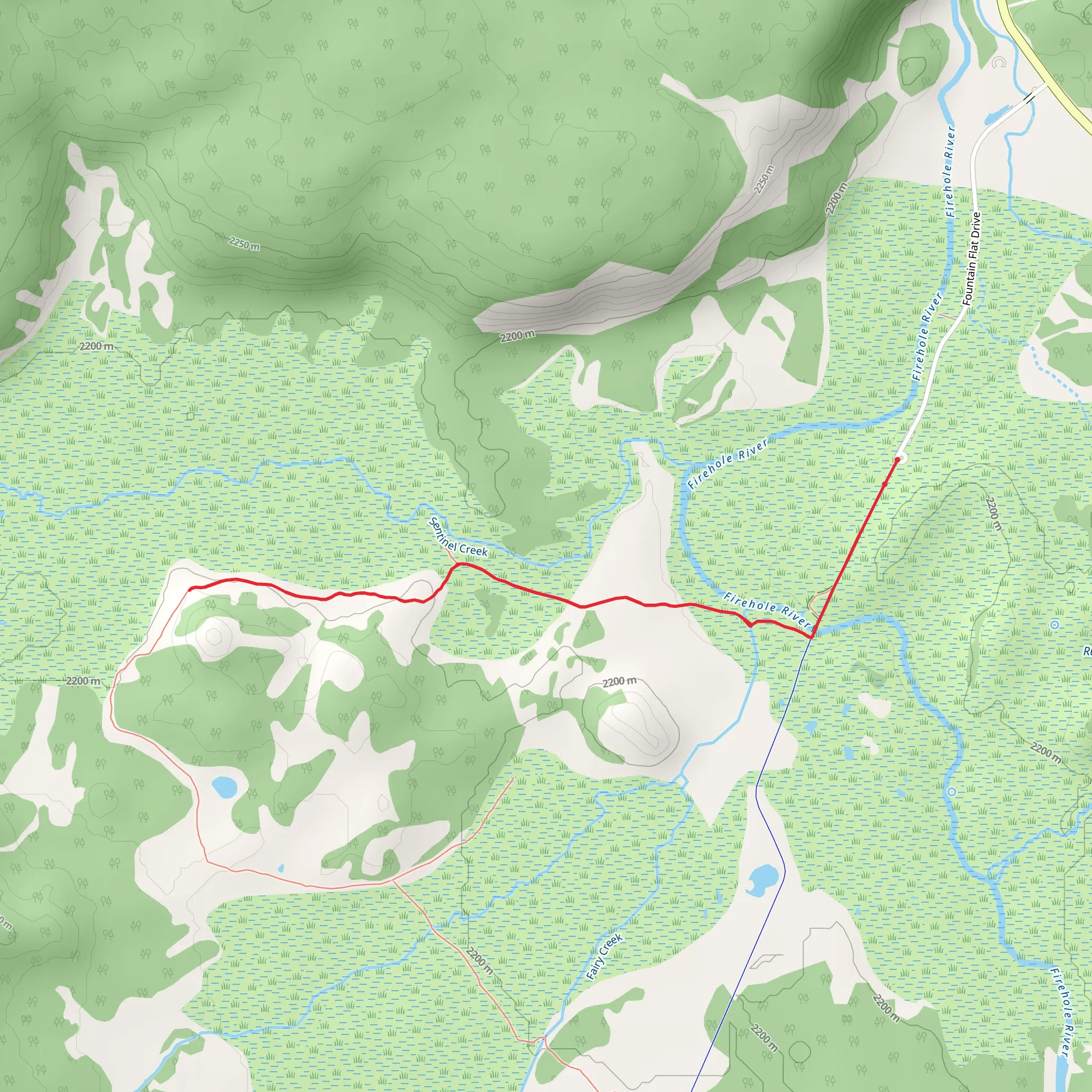 Sentinel Meadows Trail mobile static map