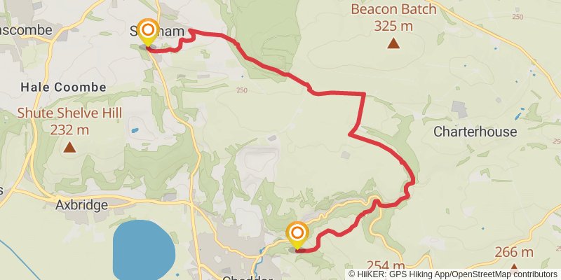 Mendip Way stage 2 Map