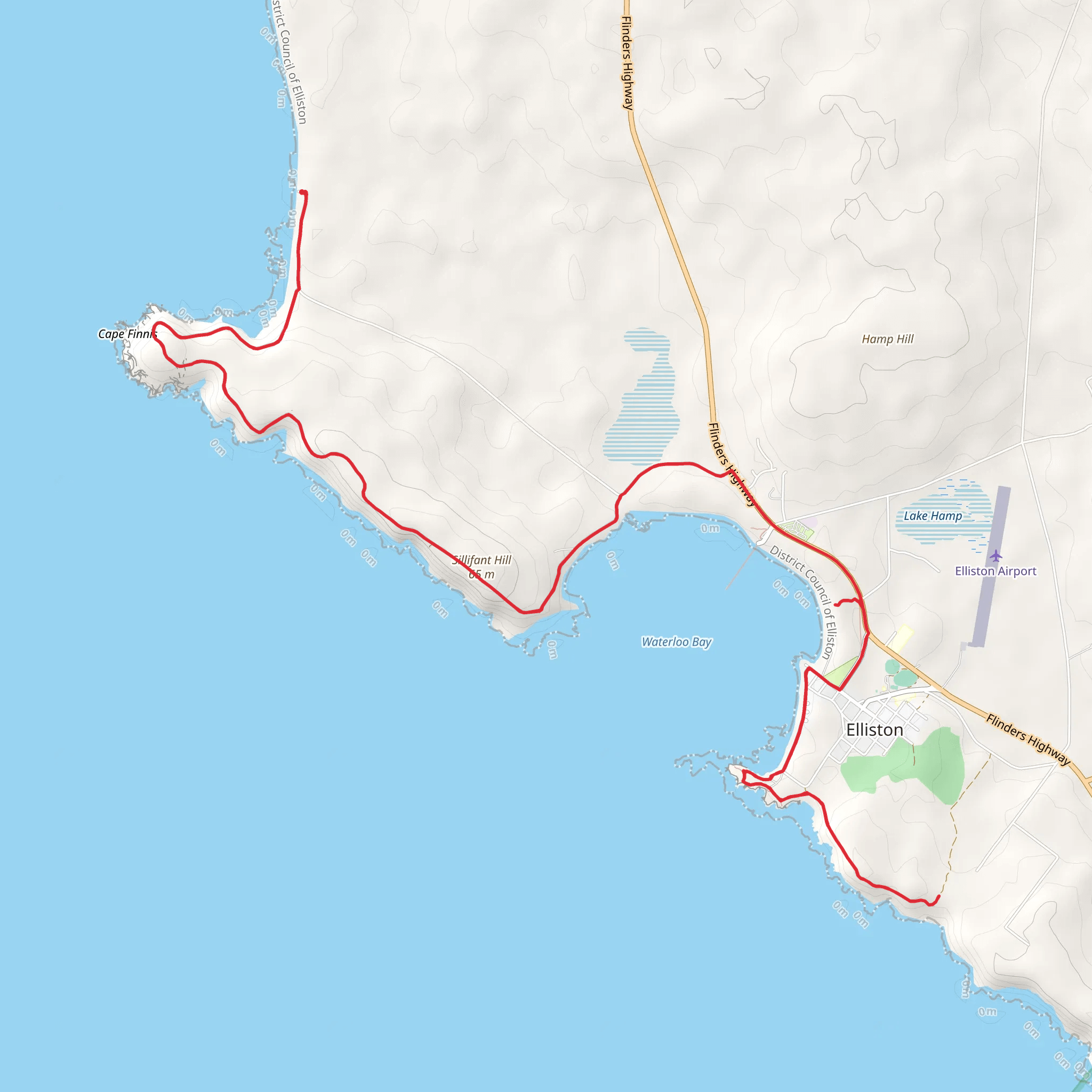 Elliston Coastal Trail mobile static map