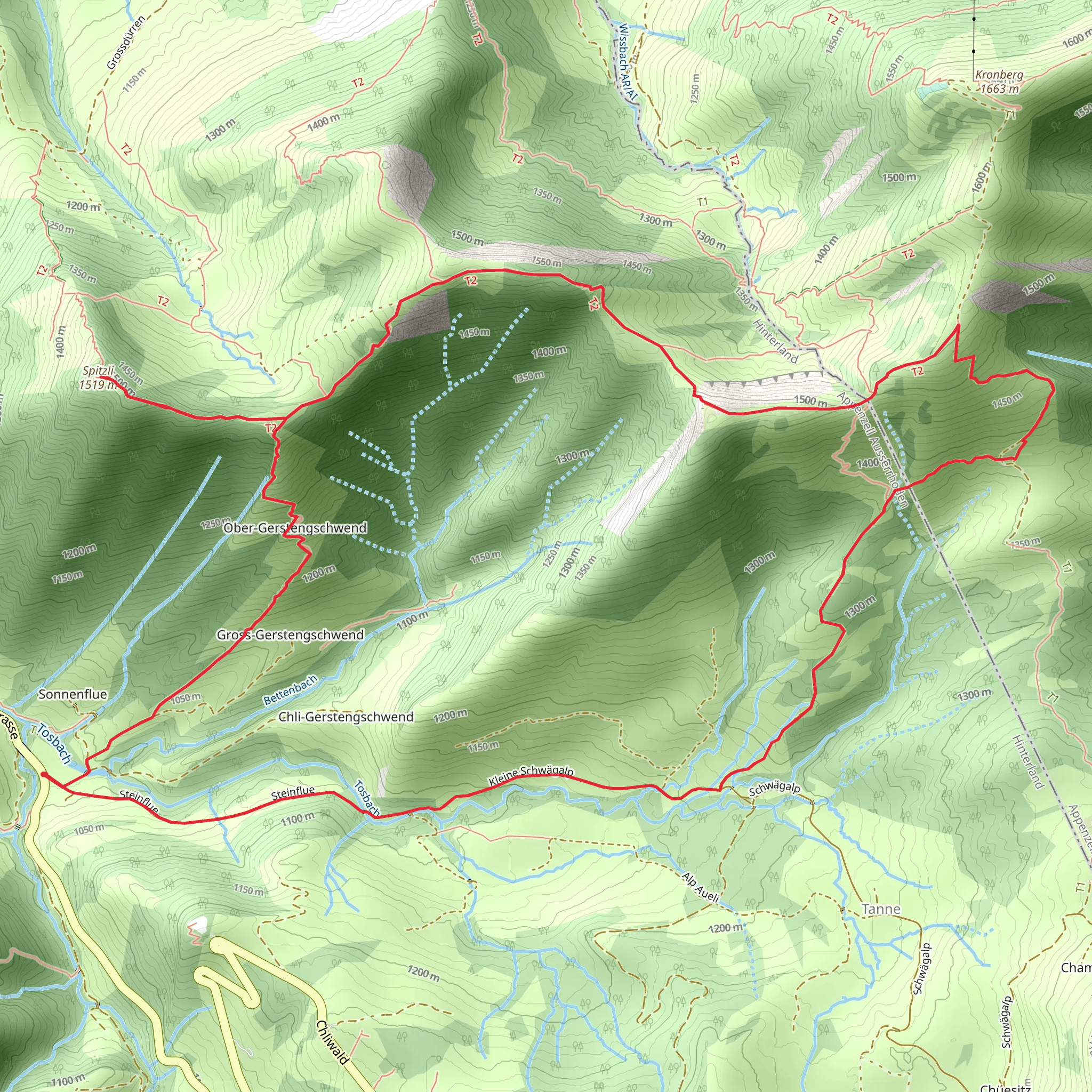 Mount Säntis Loop from Urnäsch Steinflue mobile static map