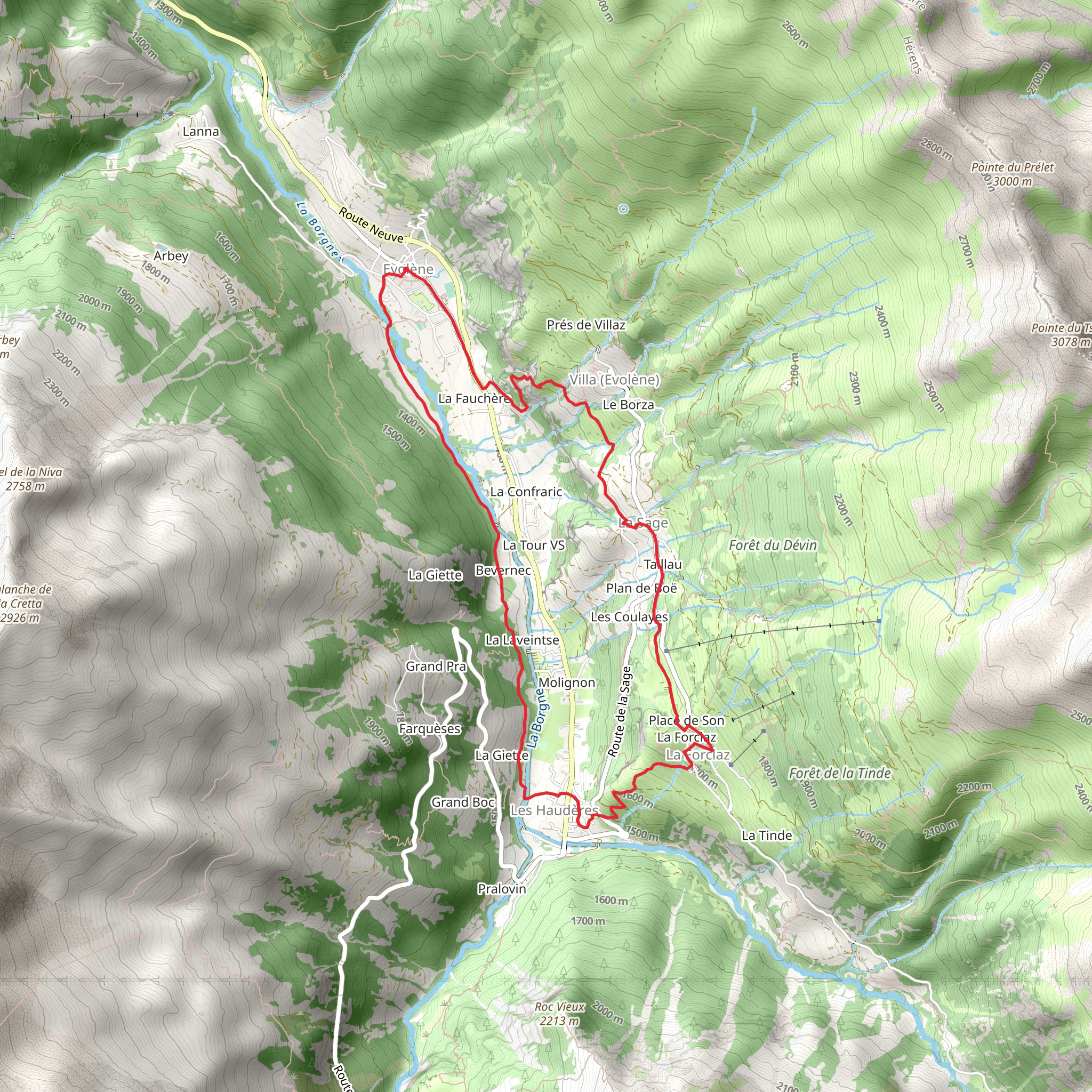 Chemin des villages d’Evolène mobile static map