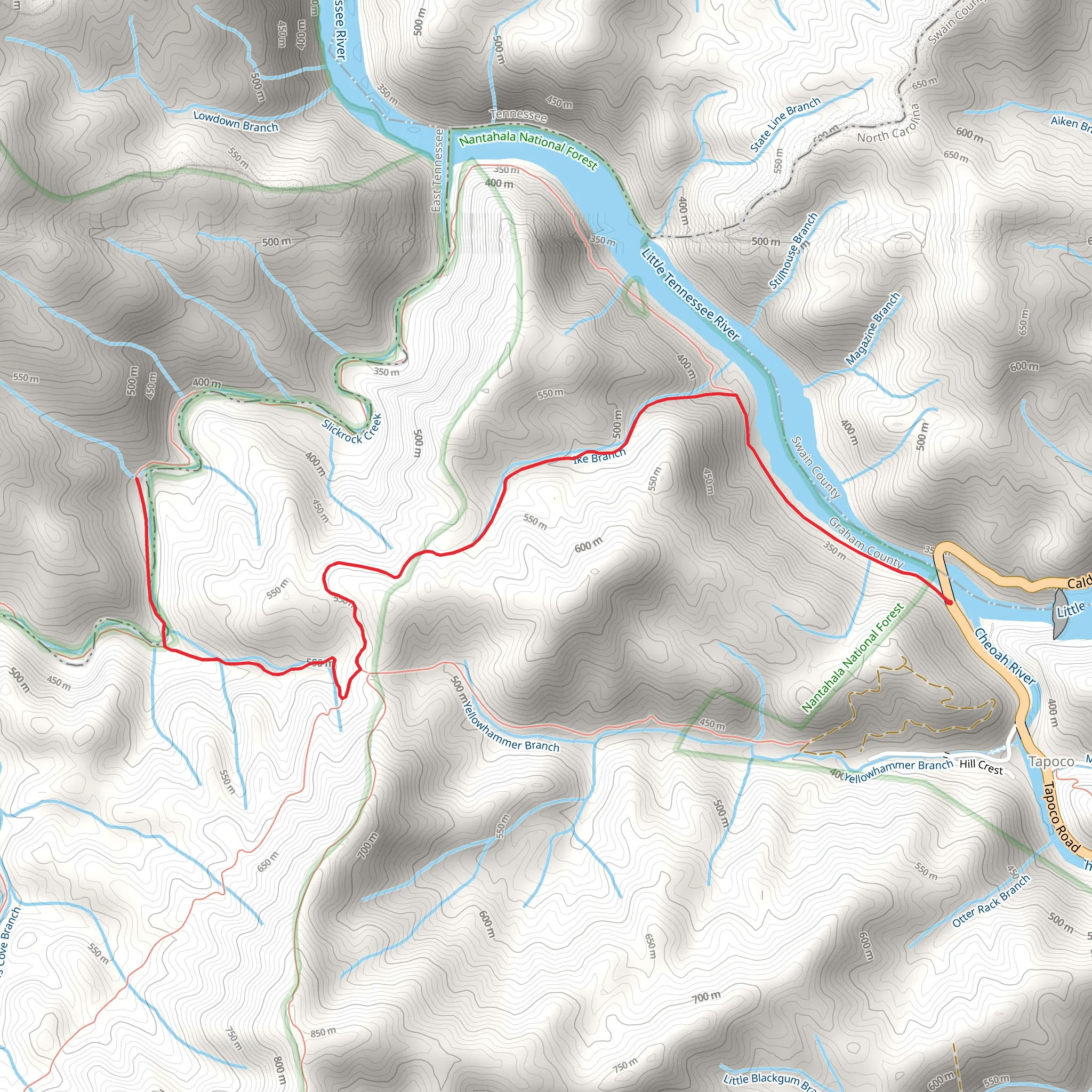 Ike Branch via Slickrock Creek Trail mobile static map