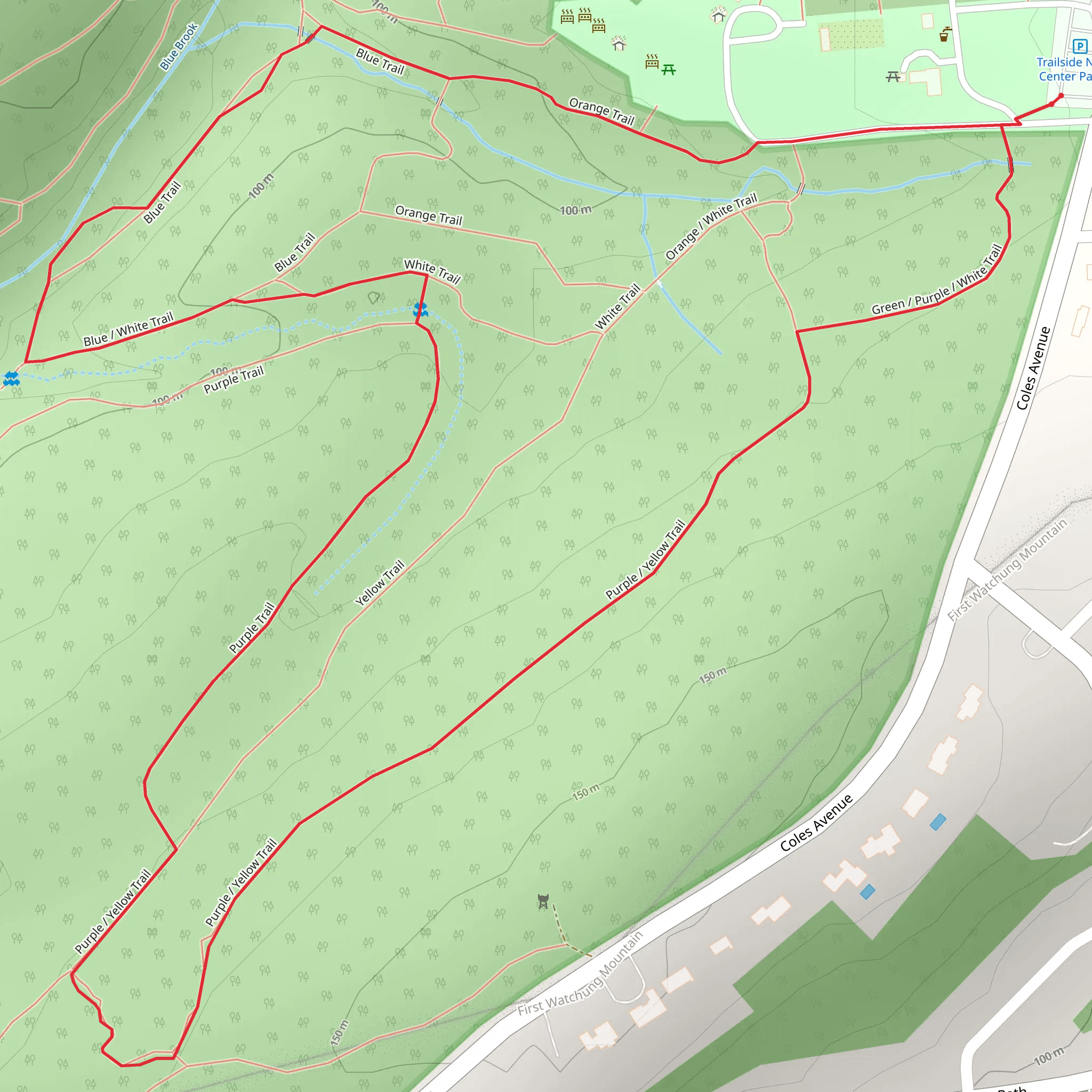 Purple and Orange Loop Trail mobile static map