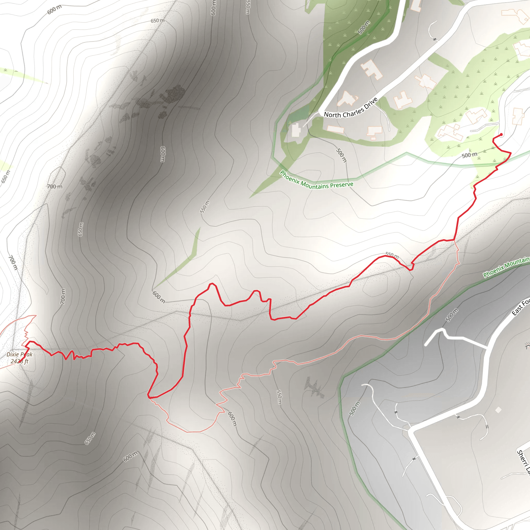 Dixie Peak from East White Drive mobile static map