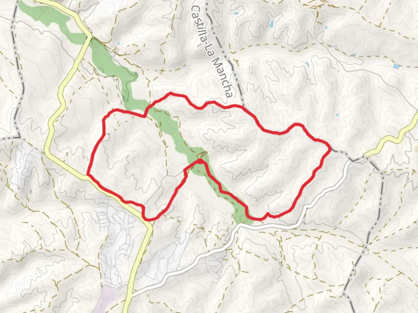 An image depicting the trail Berciana Route PR TO 30 and its surrounding area.