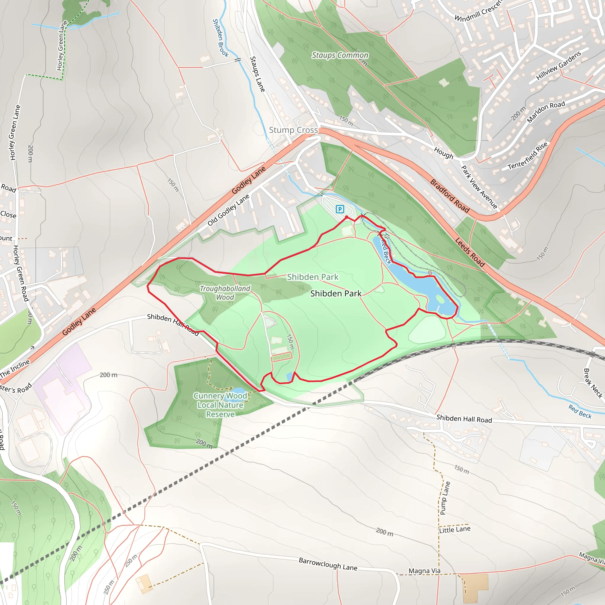 Shibden Park Loop mobile static map