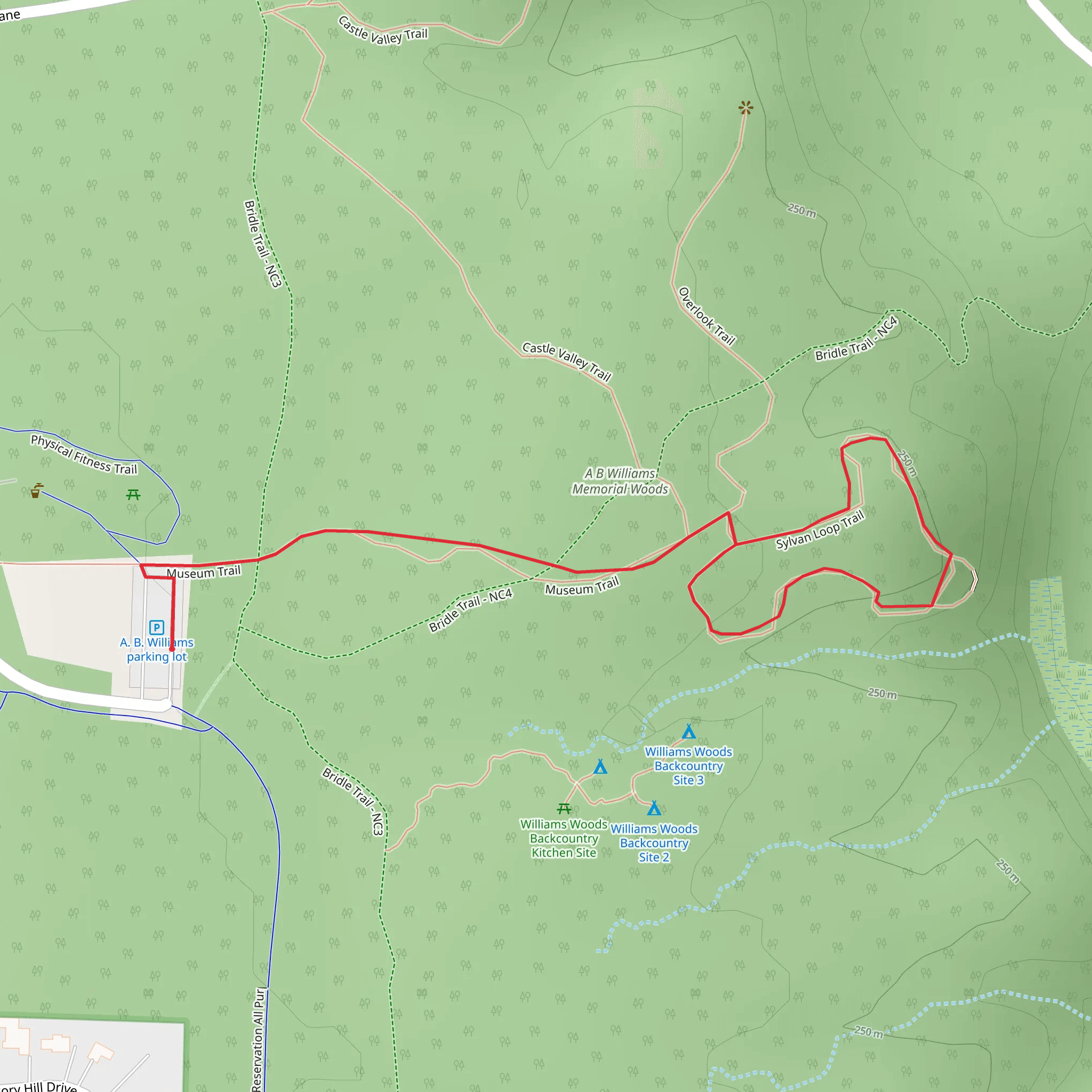 Sylvan Loop Trail mobile static map