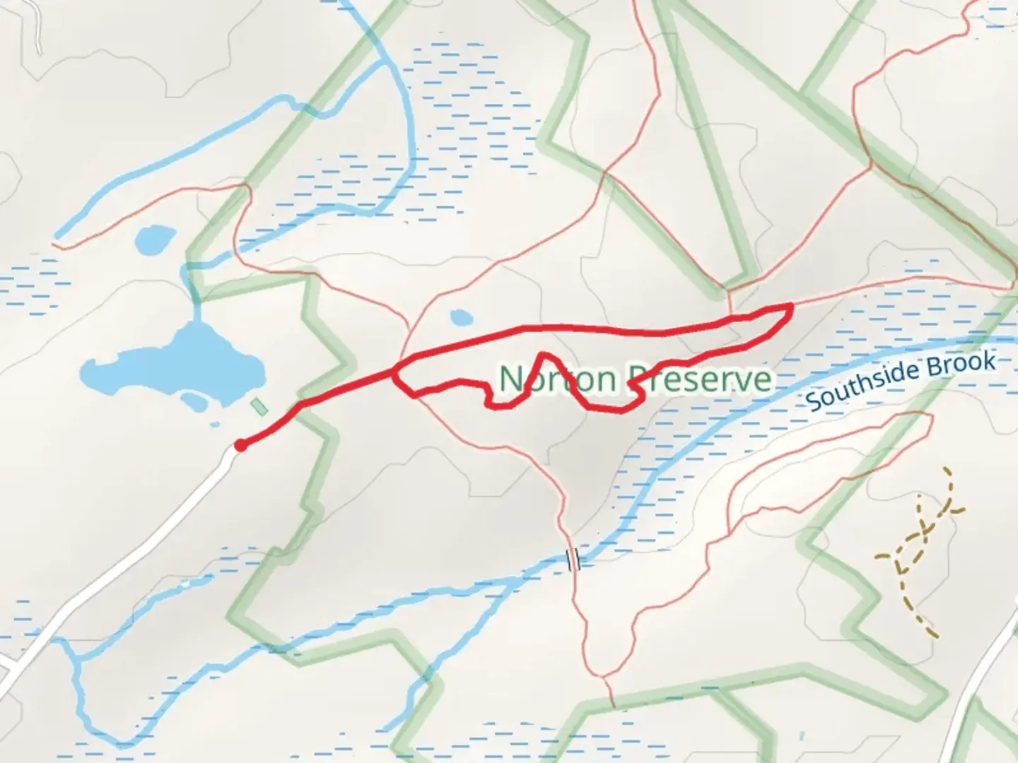 An image depicting the trail Old Norton Road Trail and Pattern Ridge Trail Loop and its surrounding area.