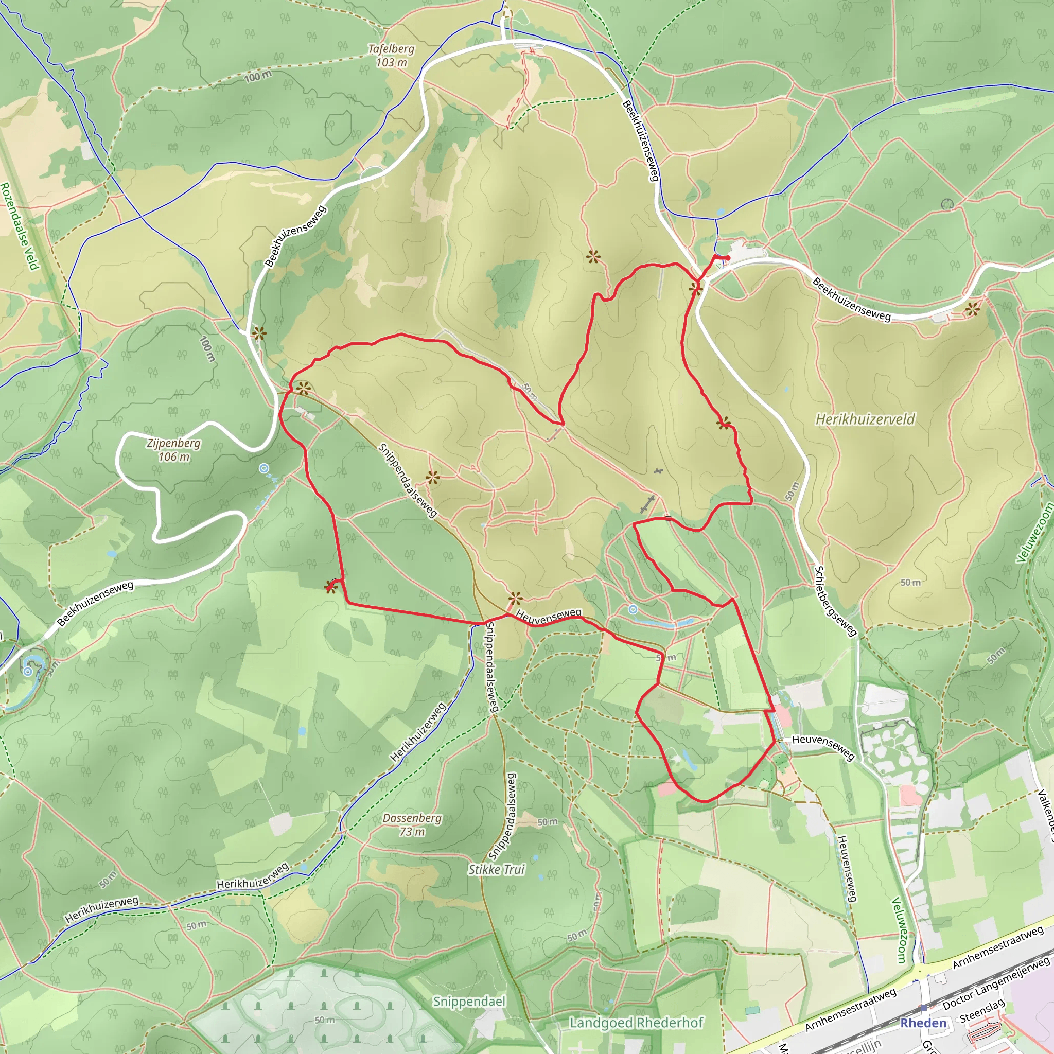 Herikhuizerveld and Bezpekerscentrum Loop mobile static map