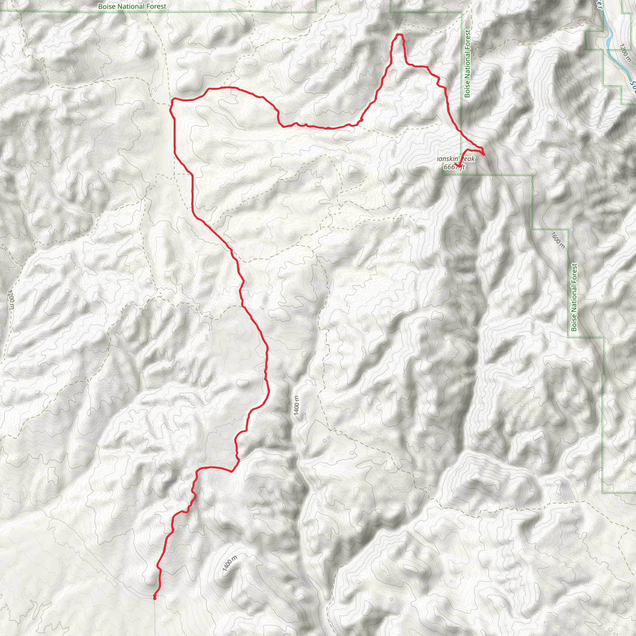 Danskin Peak via Danskin Lookout Road mobile static map