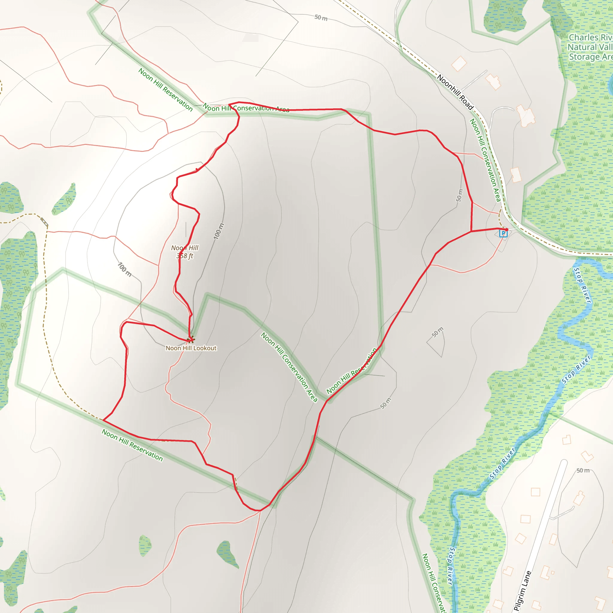 Noon Hill Loop mobile static map