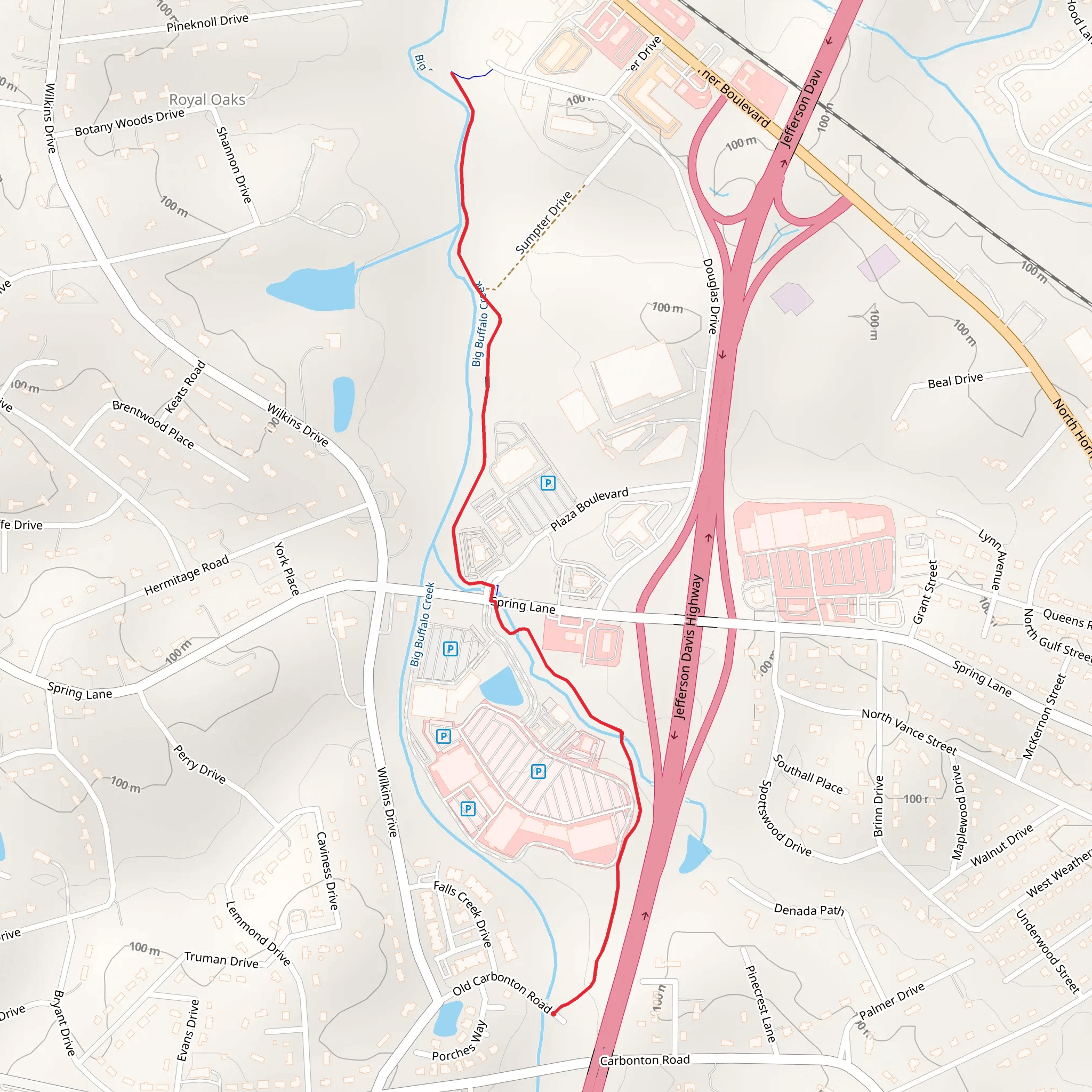 Walk along Big Buffalo Creek mobile static map