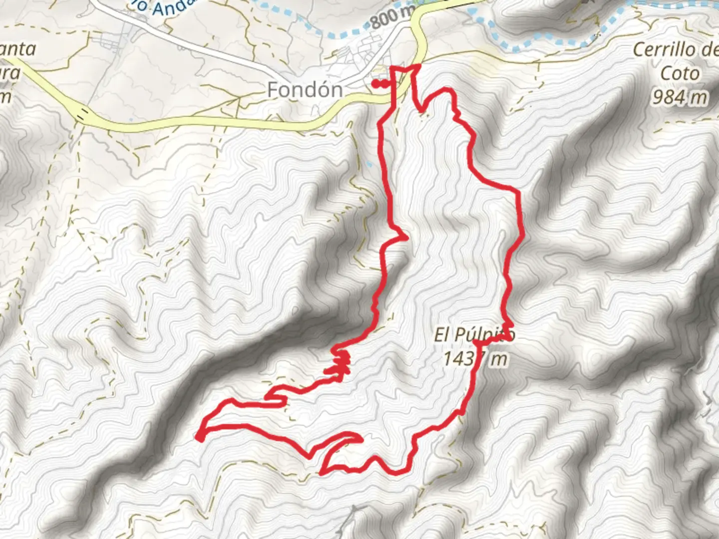 An image depicting the trail Pulpit - La Parra PR A 373 and its surrounding area.