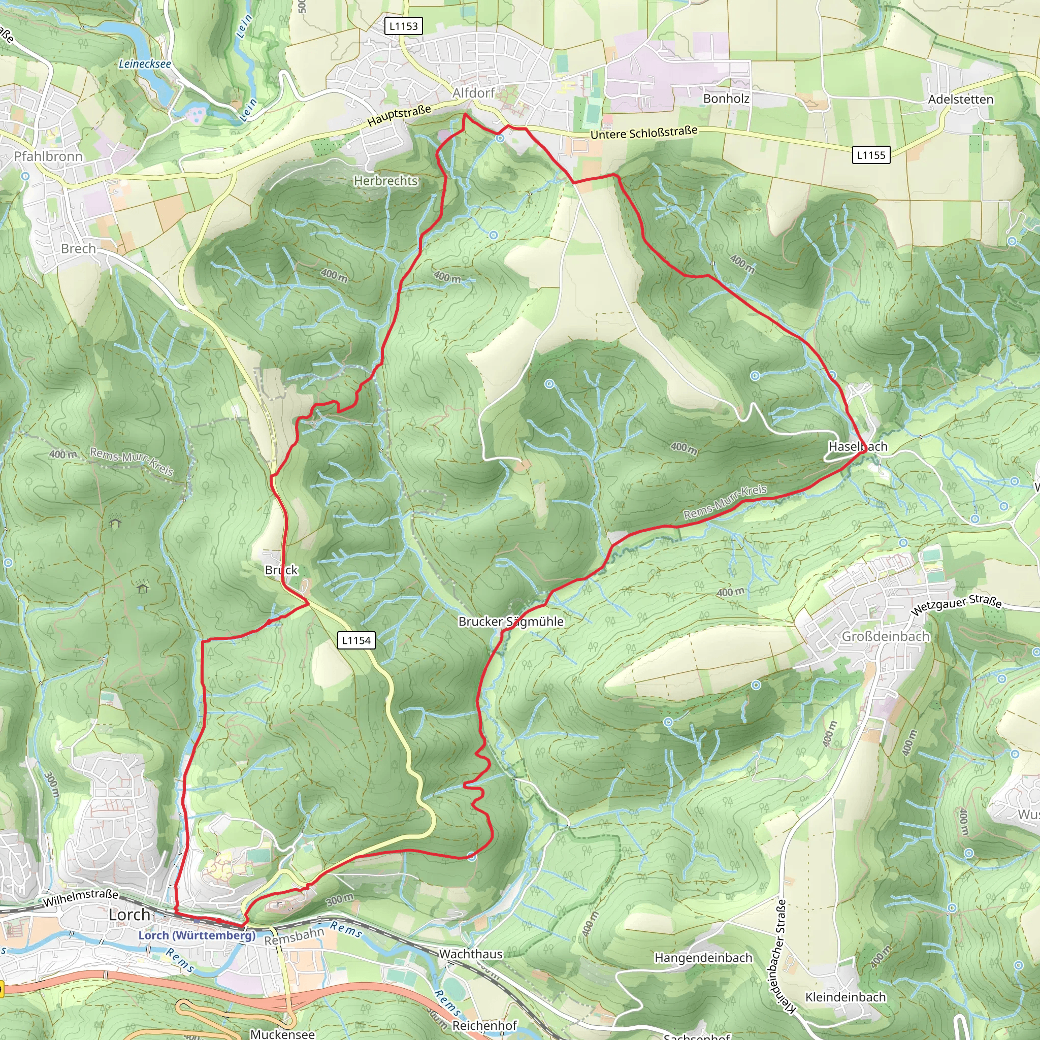 Lorch to Alfdorf Loop mobile static map
