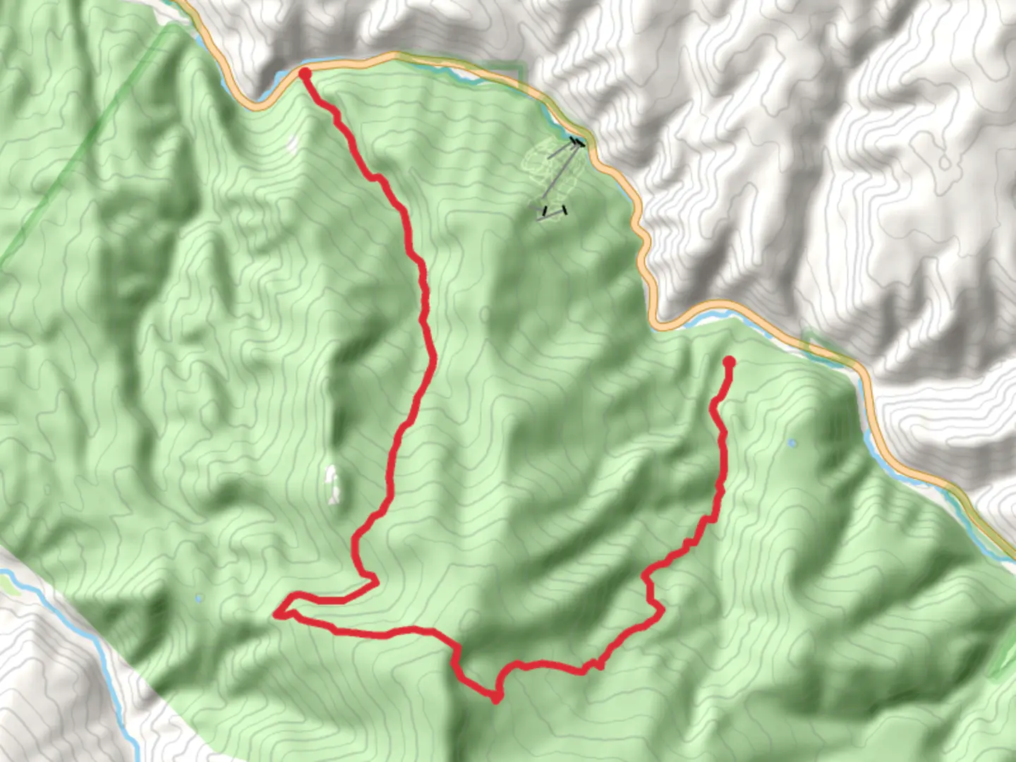 An image depicting the trail Penascoso Mountain and Ripley and its surrounding area.