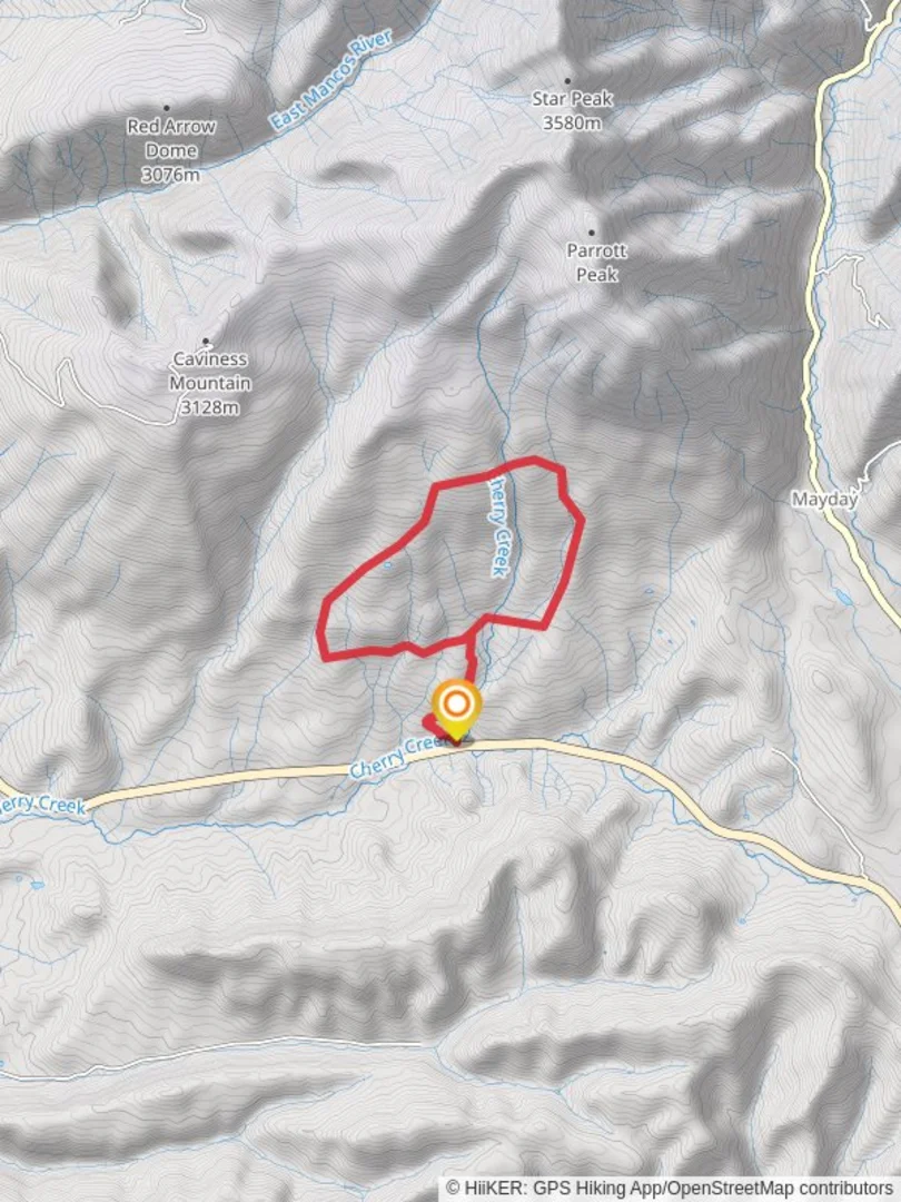 An image depicting the trail Cherry Creek Loop and its surrounding area.