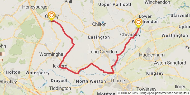 Bernwood Jubilee Way stage 4 Map